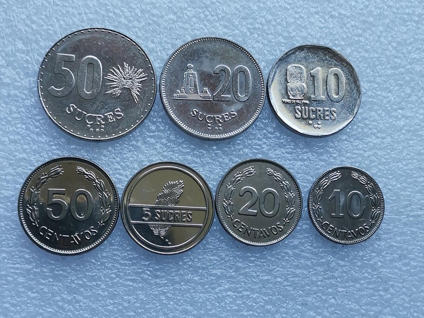 第一海外回流一元起拍收藏 散币专场 第106期 厄瓜多尔硬币 7枚