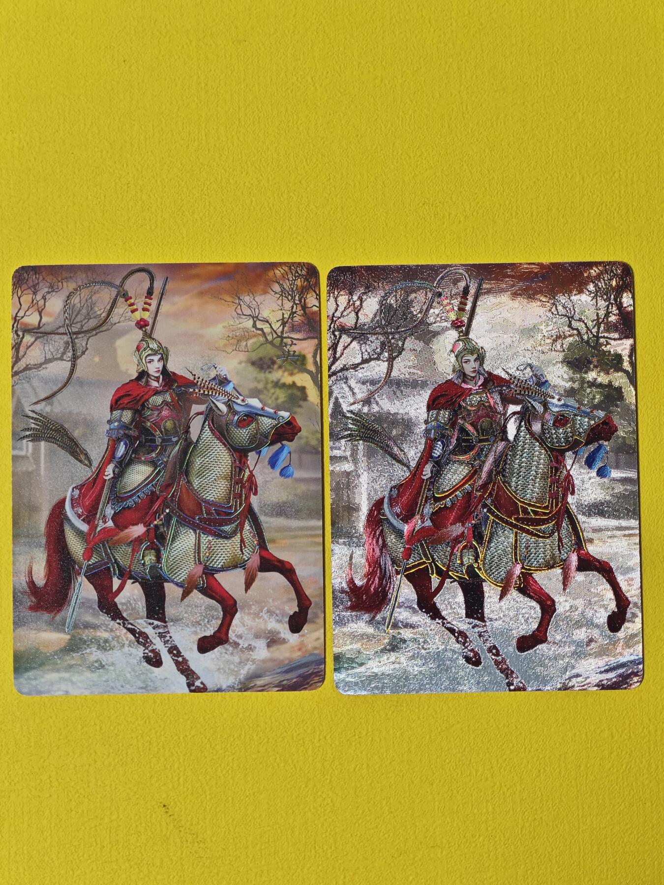 玩卡战线超级大甩拍第2期（好物、稀缺、镇册之宝齐上阵！） 燎原-胡子怪兽绘穆桂英冷烫普卡+粗闪2张