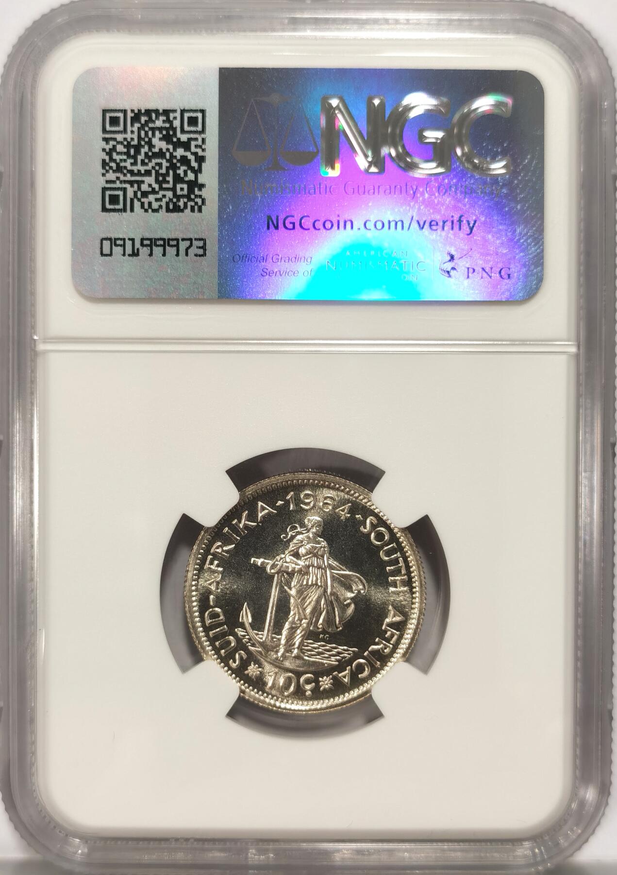 博洋堂世界钱币拍卖第086期（全场包邮） NGC PF68 南非1964年10分银币，亚军分！仅有2枚更高分