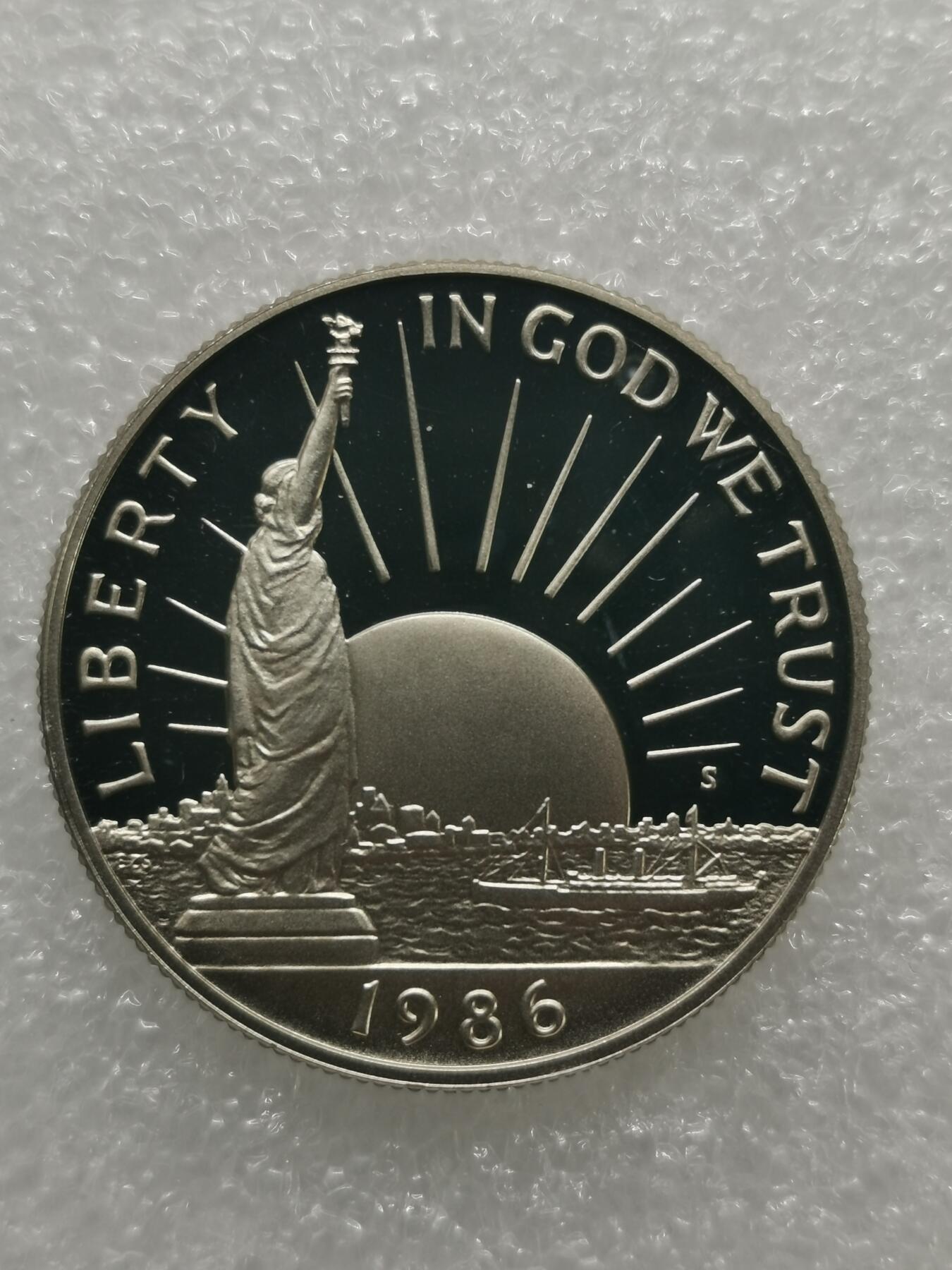 四叶草钱币 首拍 散币小银币 美国1986年自由女神50分铜镍纪念币