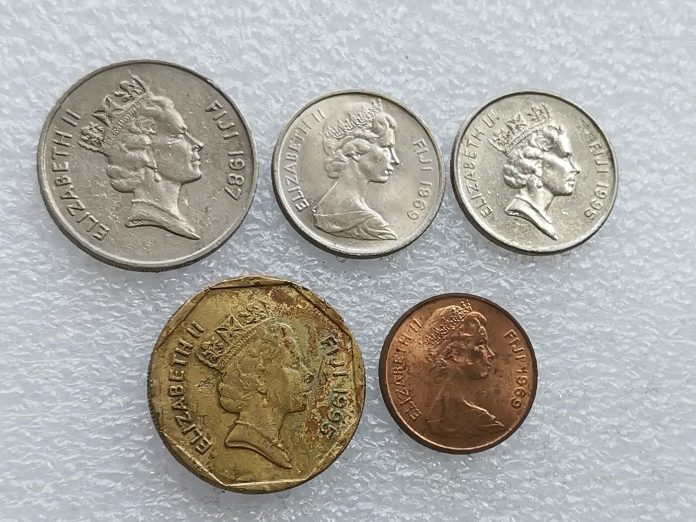 第一海外回流一元起拍收藏 散币专场 第106期 斐济硬币5枚