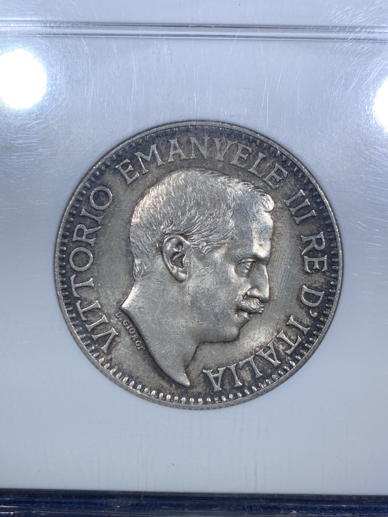 《竞宝斋》第294场- 周日，周一  2场连拍 （全场包邮） NGC MS63 意属索马里1919年1卢比银币 NGC老盒严评