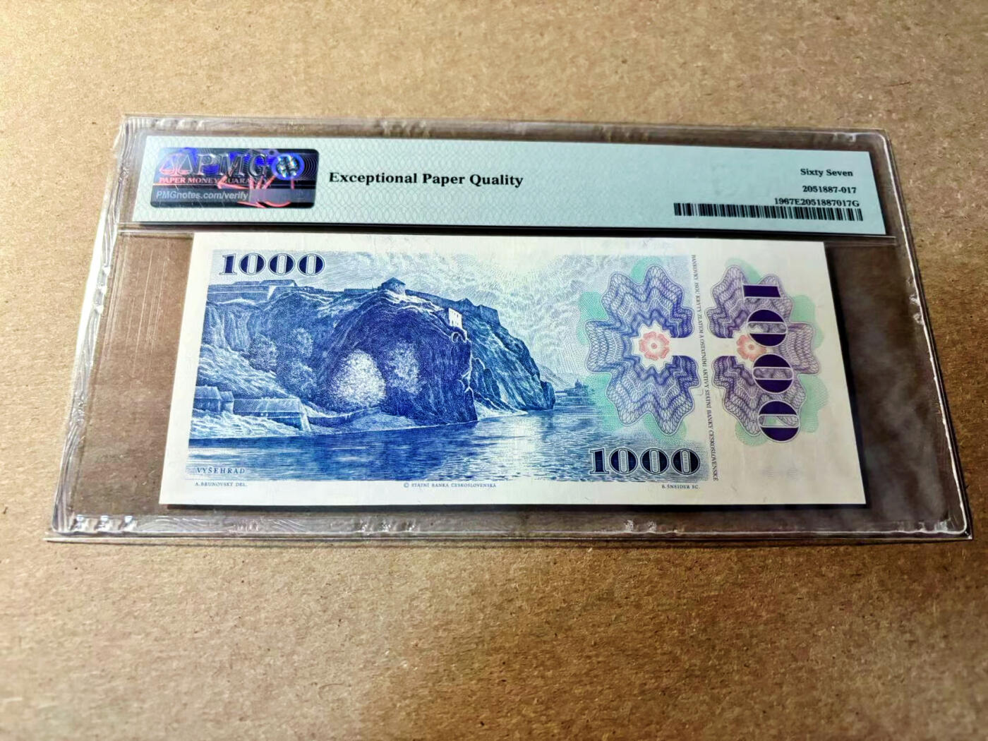 【Blue Auction】✨世界纸币精拍第520期【精】 【贴票版】斯洛伐克 1993年1000克朗 PMG67EPQ 高分