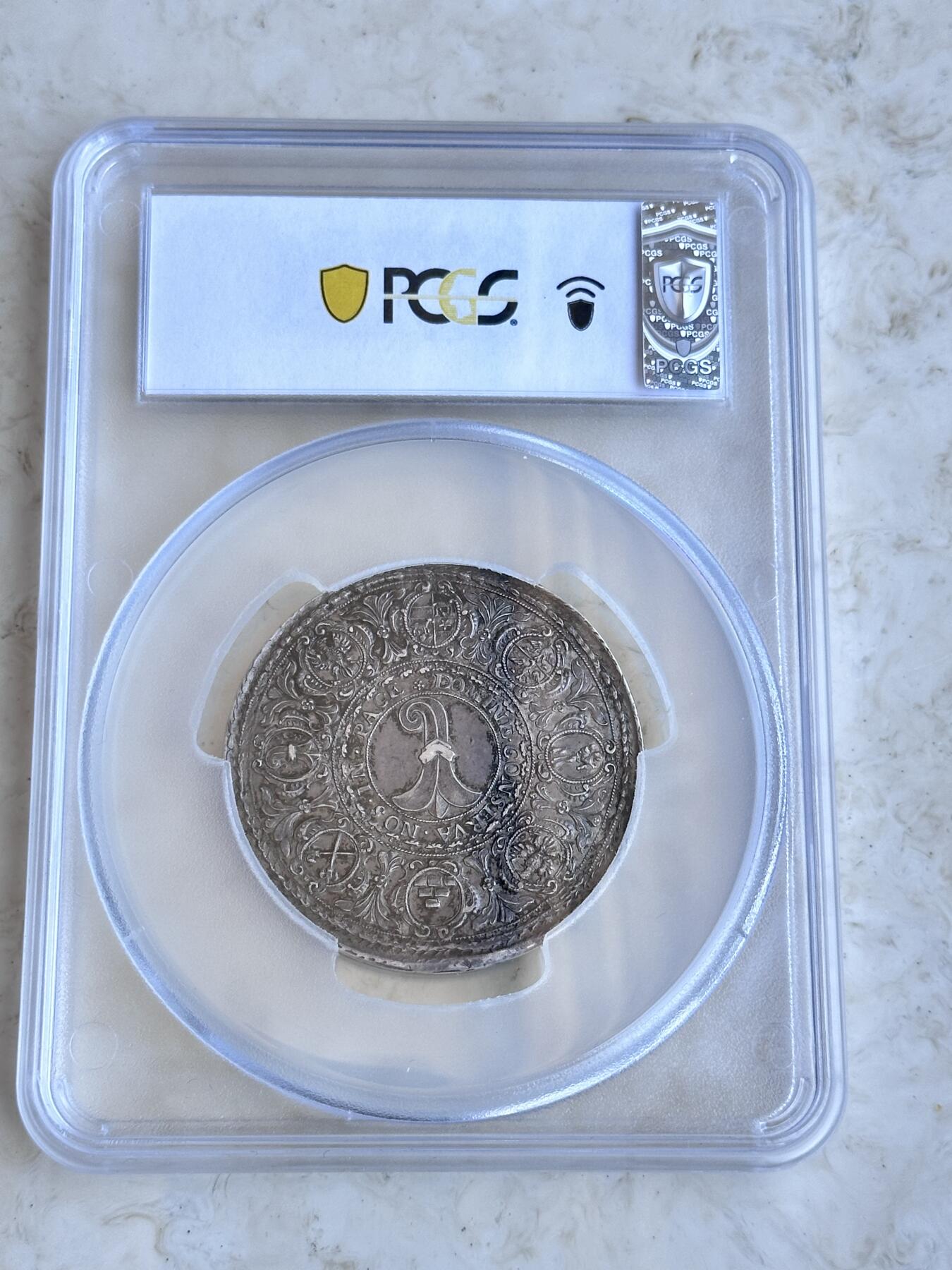 PCGS-AU53 1670瑞士巴塞尔城市景观两泰勒季军全深打老包浆