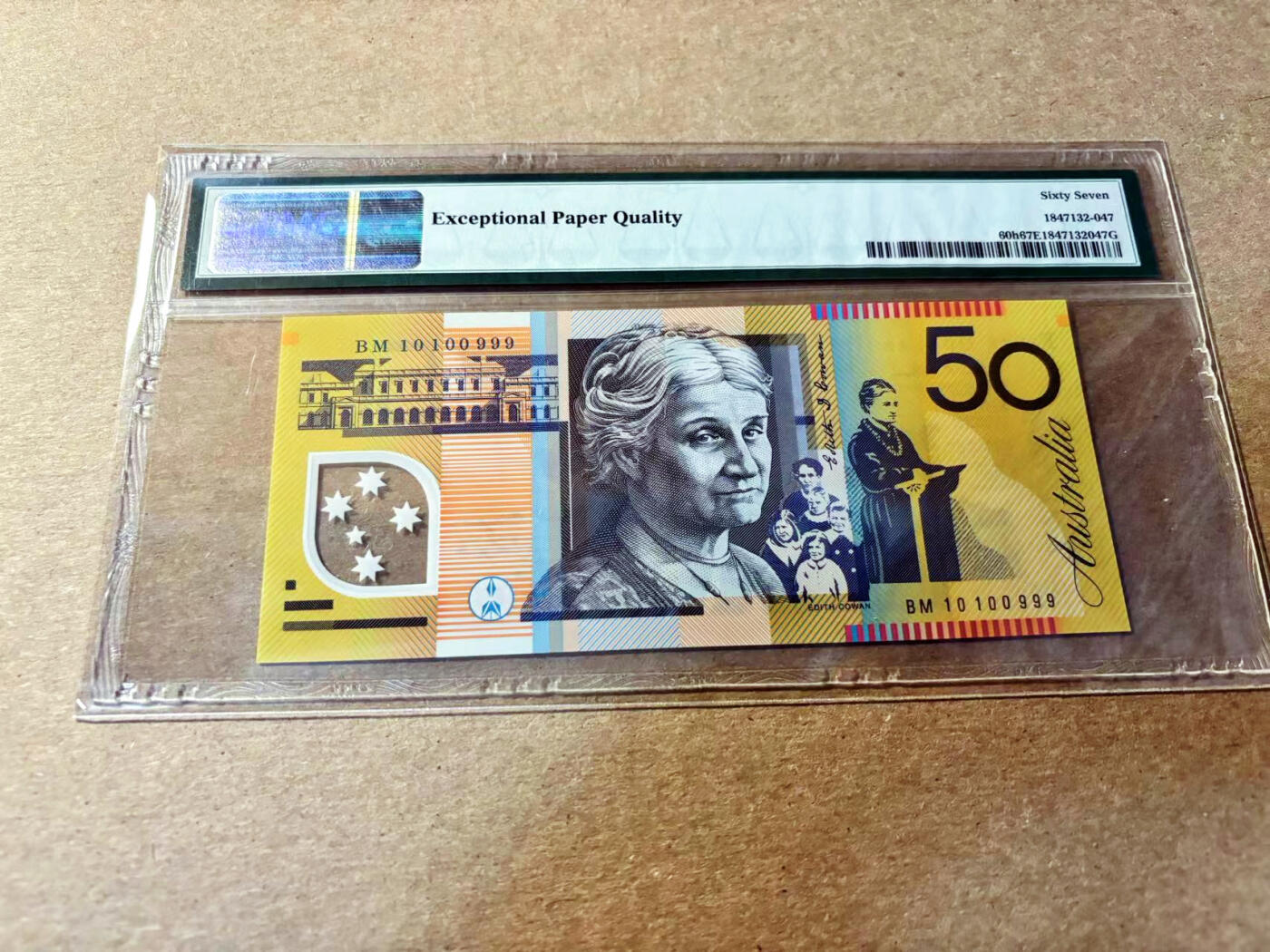 【Blue Auction】✨世界纸币精拍第520期【精】 【999豹子号 倒置号】澳大利亚 2010年50元 PMG67EPQ 高分