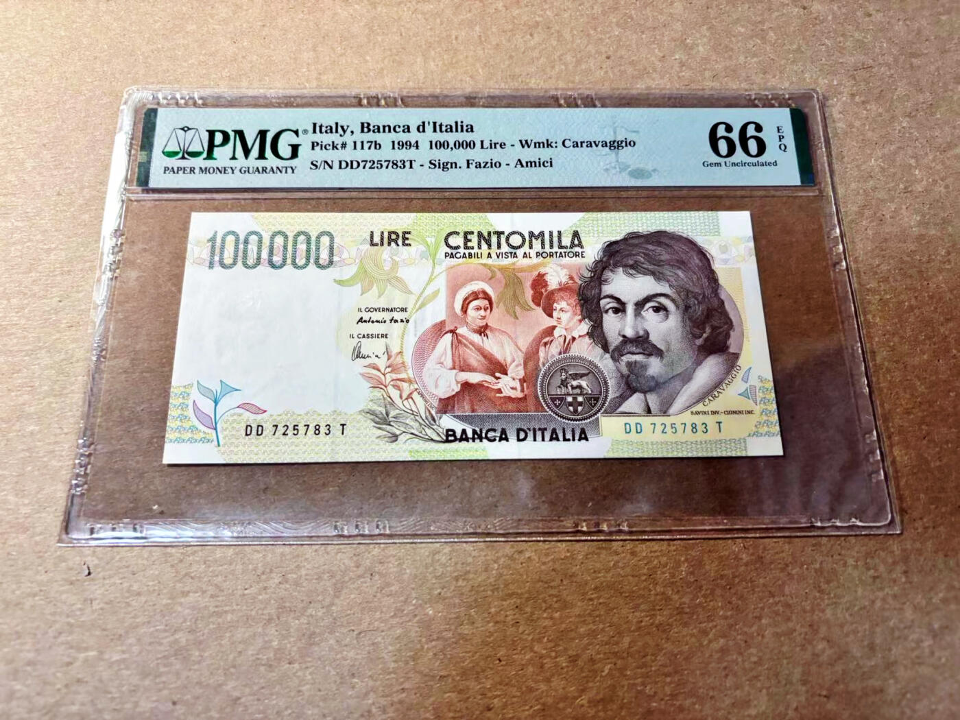 【Blue Auction】✨世界纸币精拍第520期【精】 意大利 1994年10万里拉 PMG66EPQ 