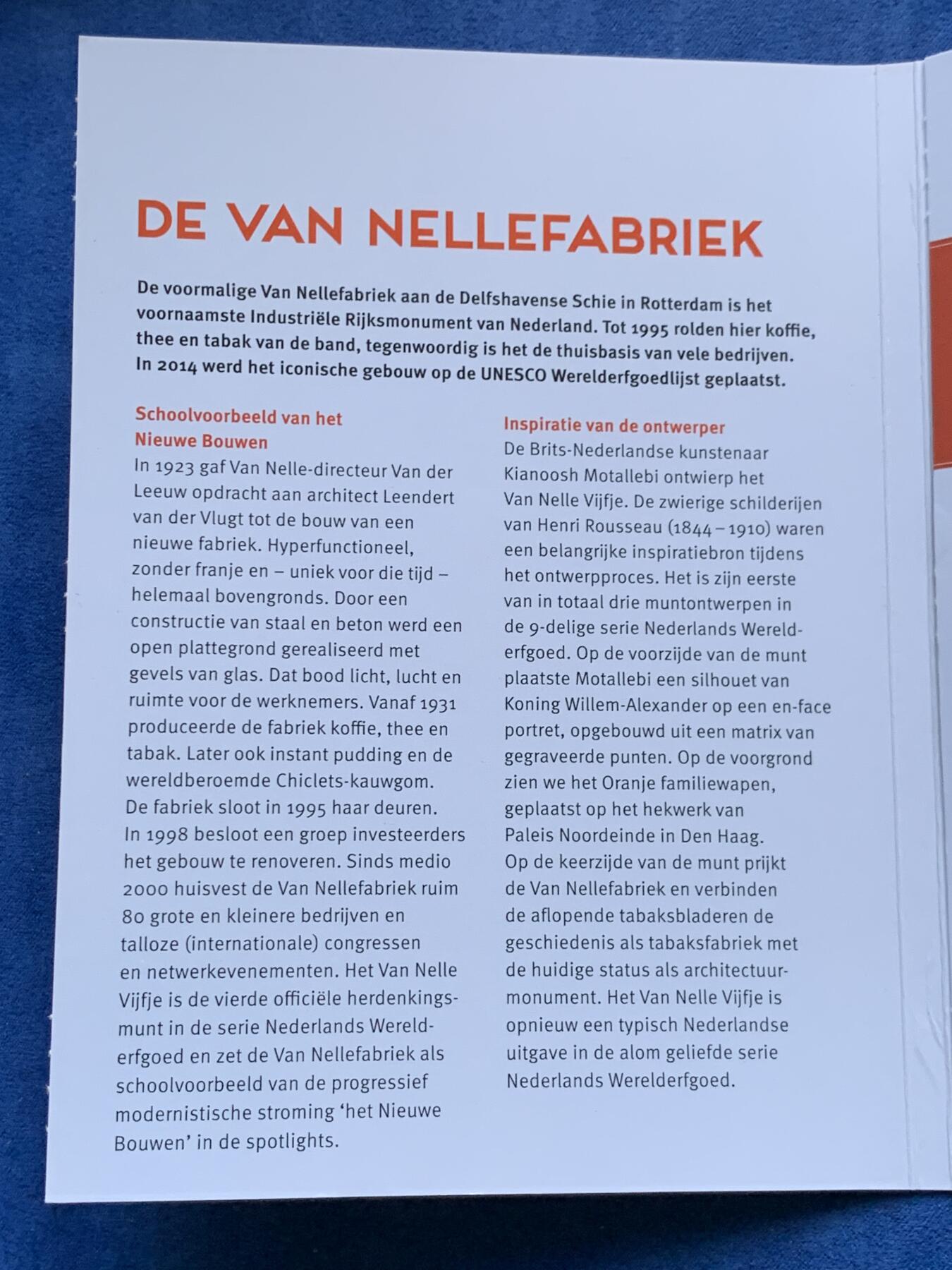 《竞宝斋》第294场- 周日，周一  2场连拍 （全场包邮） 2015年 荷兰 5欧元 Van Nelle 发行数量：12500 银0.925 15.5克 大版