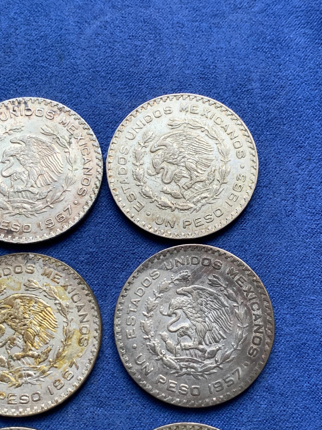 《竞宝斋》第294场- 周日，周一  2场连拍 （全场包邮） 9枚一组  墨西哥海盗鹰洋1比索银币