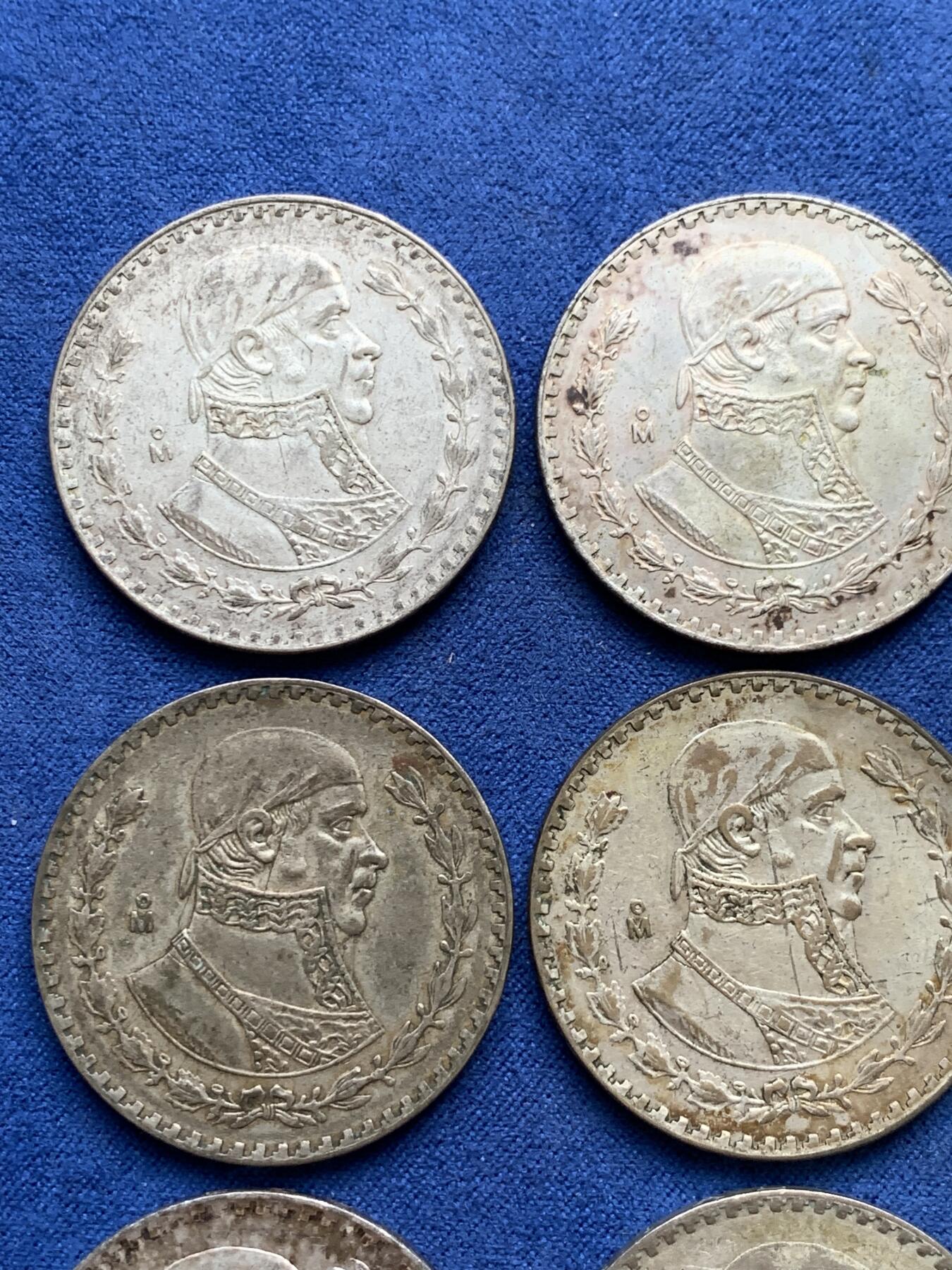 《竞宝斋》第294场- 周日，周一  2场连拍 （全场包邮） 9枚一组  墨西哥海盗鹰洋1比索银币