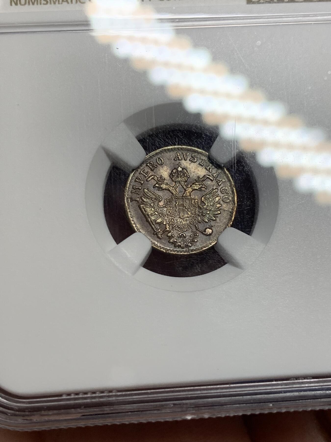 《竞宝斋》第294场- 周日，周一  2场连拍 （全场包邮） NGC MS63BN 意大利1852伦巴第-威尼西亚王国拿破仑统一1分铜币