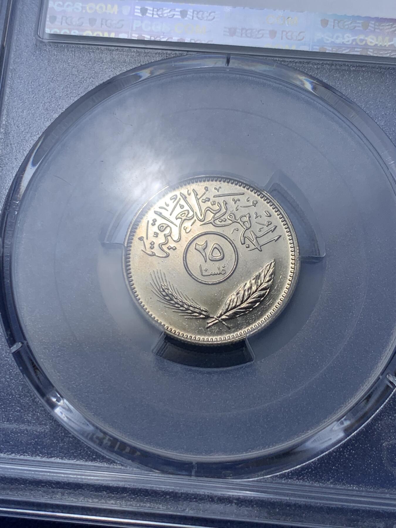 《竞宝斋》第294场- 周日，周一  2场连拍 （全场包邮） PCGS MS65 伊拉克1981年25菲尔镍币 季军分 更高分只有3枚