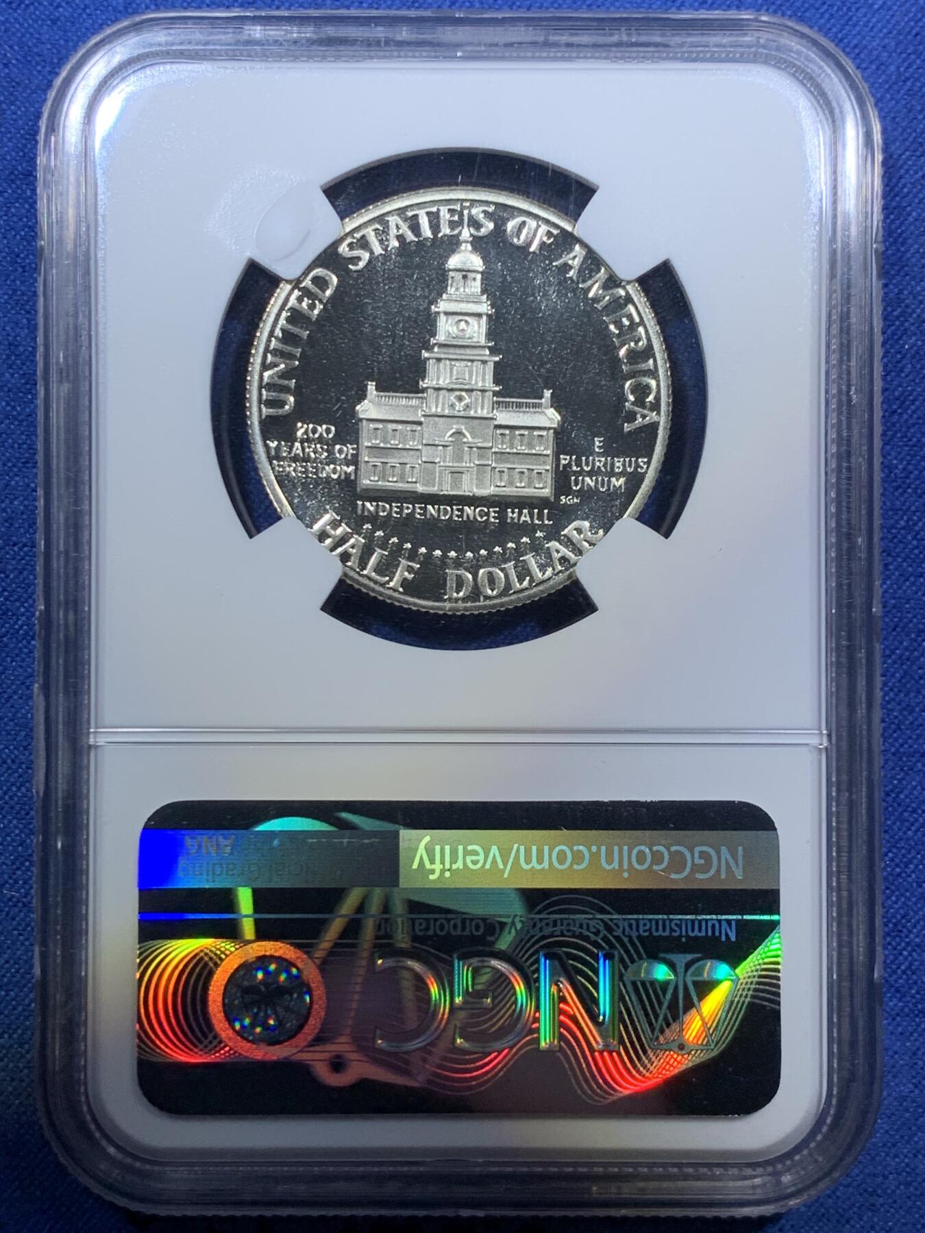 《竞宝斋》第294场- 周日，周一  2场连拍 （全场包邮） NGC PF69UC 美国1776-1976肯尼迪50美分精制银币