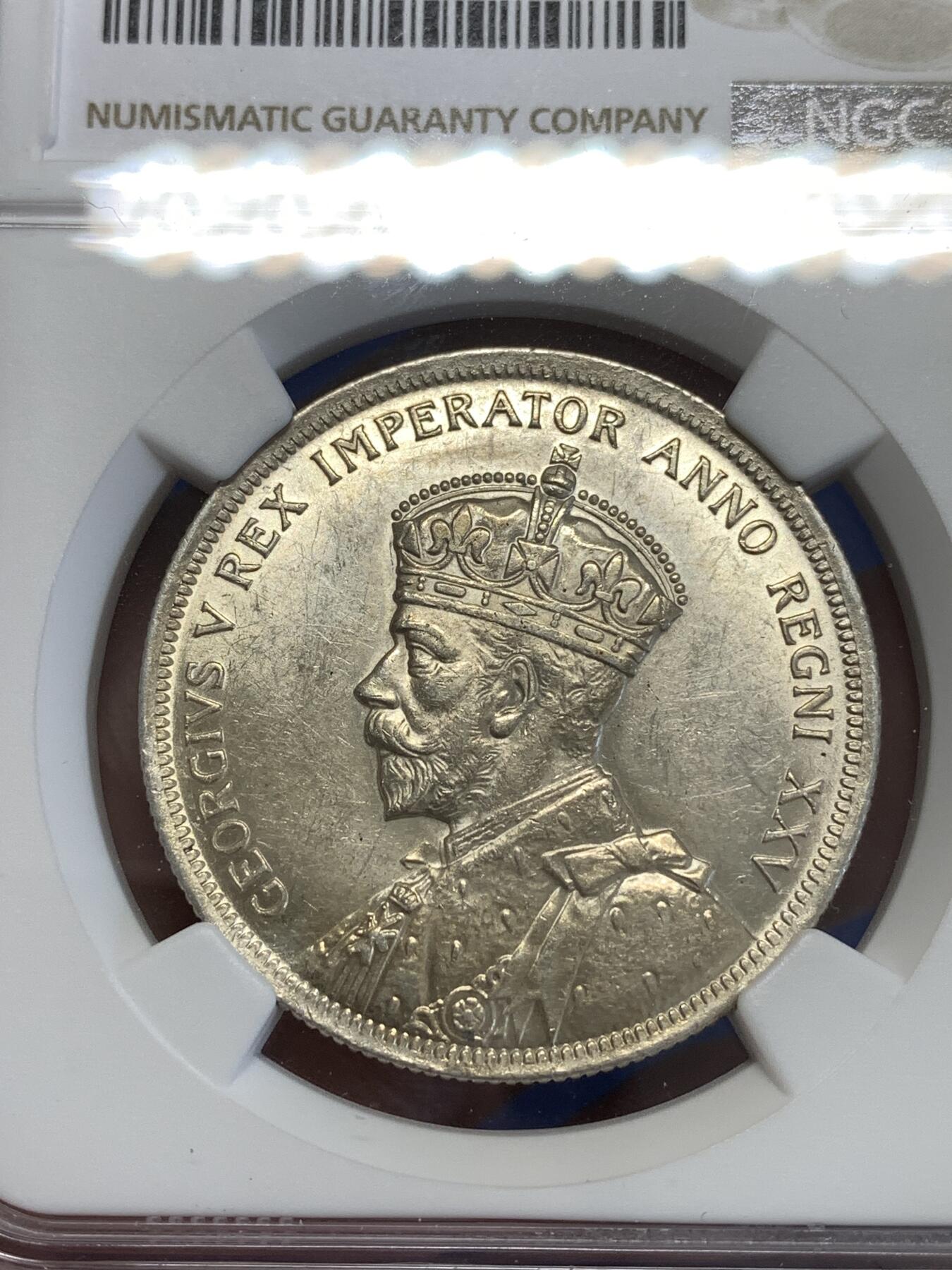 《竞宝斋》第294场- 周日，周一  2场连拍 （全场包邮） NGC AU58 英属加拿大1935年乔治五世1元划船大银币