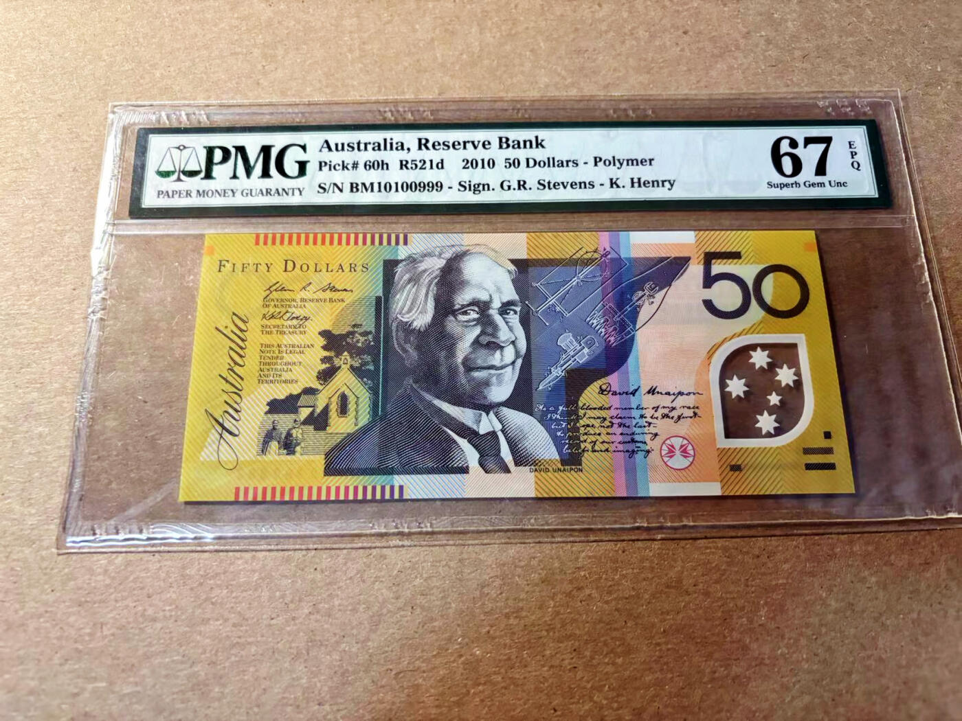 【Blue Auction】✨世界纸币精拍第520期【精】 【999豹子号 倒置号】澳大利亚 2010年50元 PMG67EPQ 高分