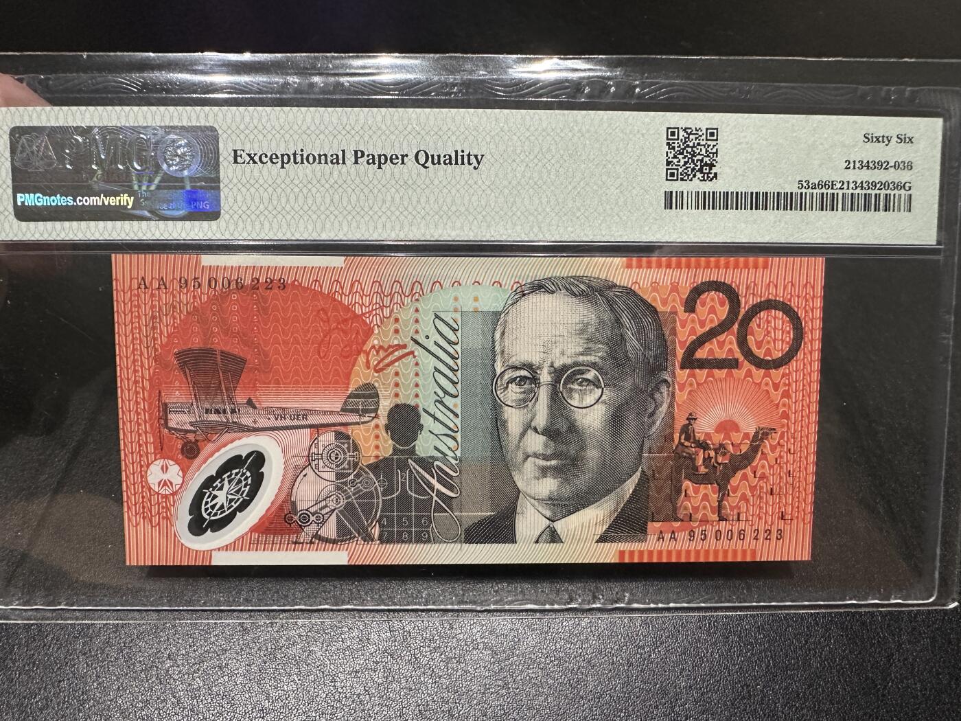 《外钞收藏家》第三百九十八期 1995年澳大利亚20元 PMG66 AA冠 无47