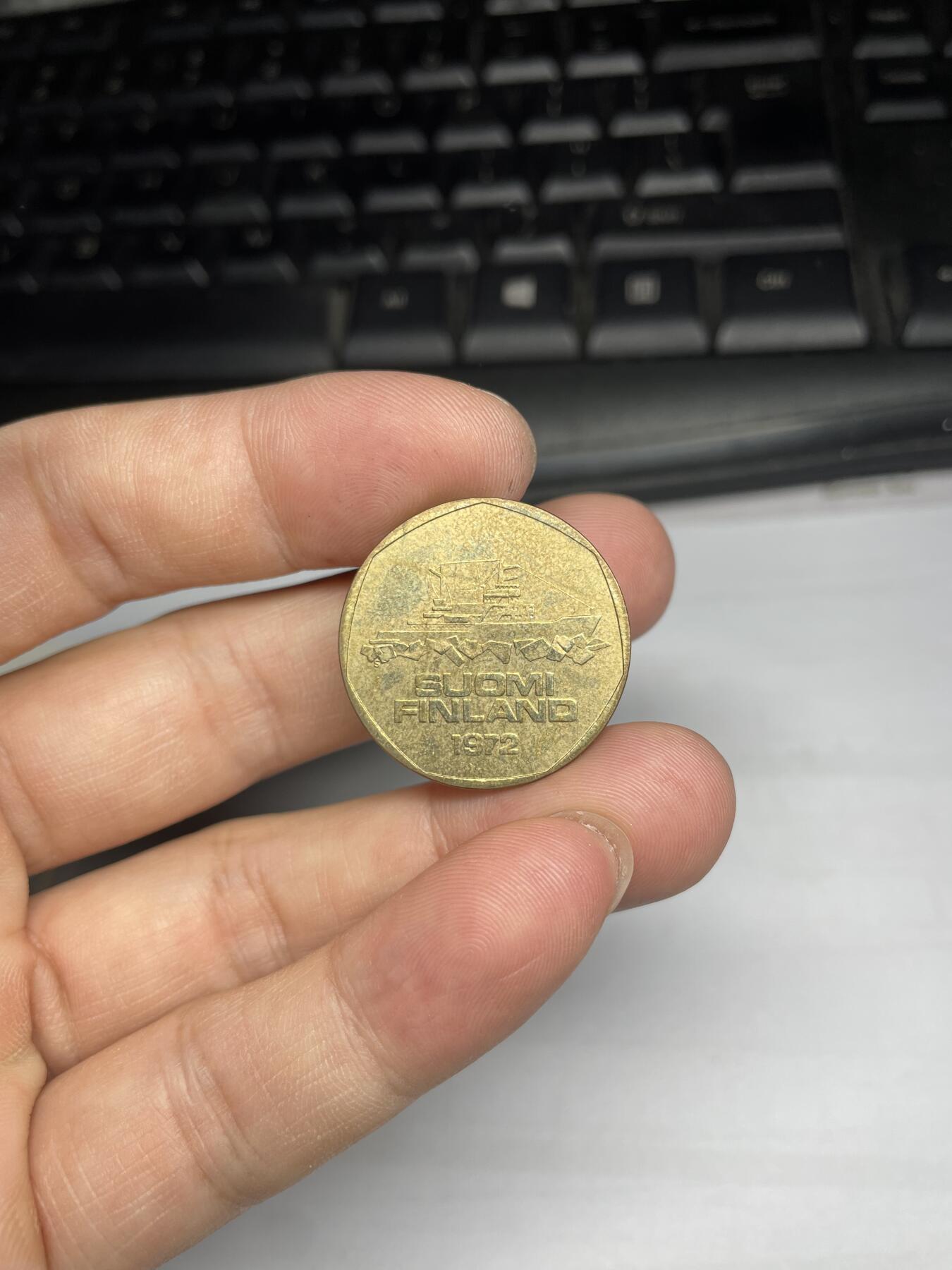 每日一拍，2024年集古藏今外币拍卖第十二期-第4场—（总第114拍），新一期拍卖开始了 1972年芬兰5马克-破冰船