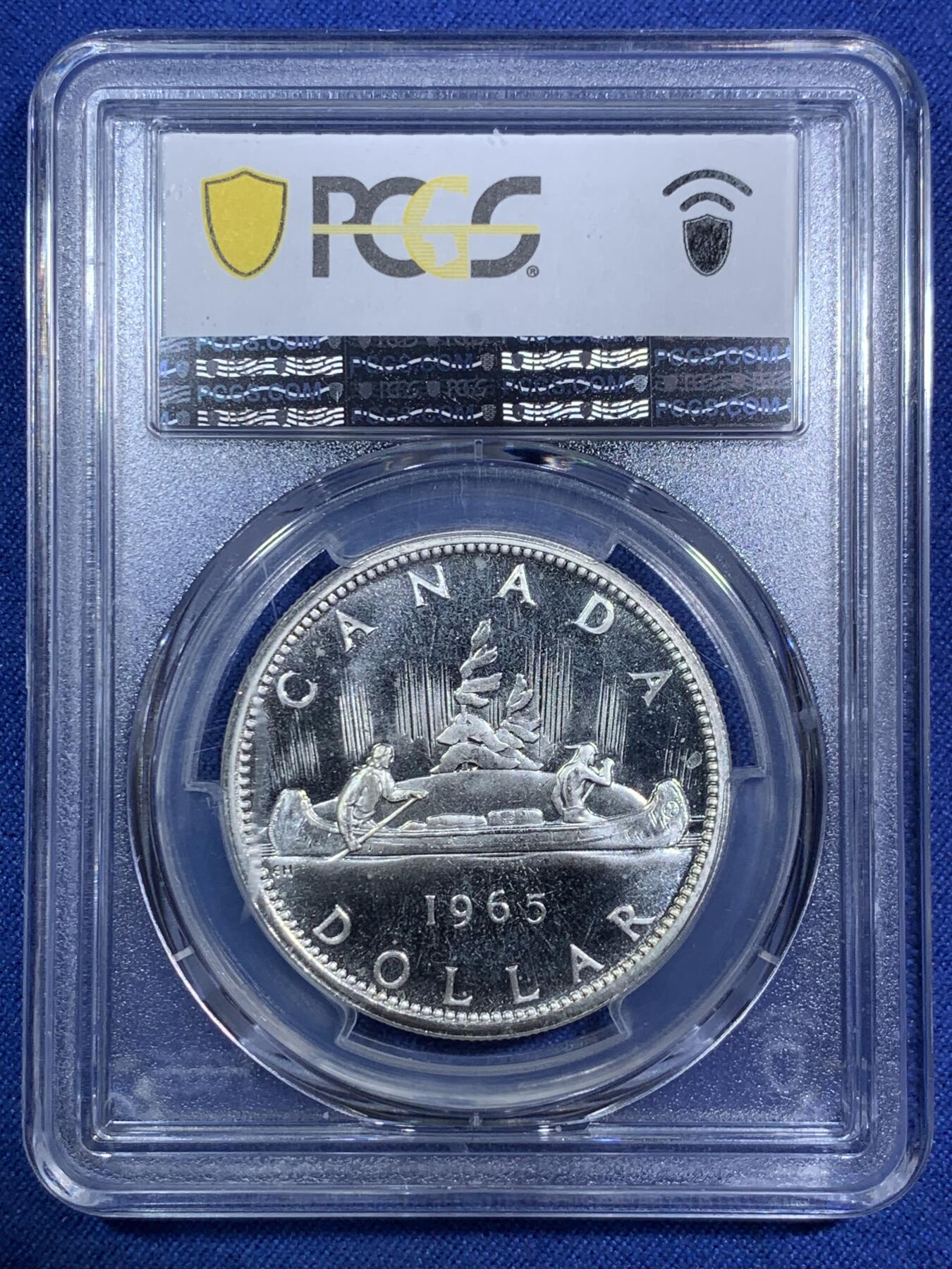 《竞宝斋》第294场- 周日，周一  2场连拍 （全场包邮） NGC PL66 加拿大1965年伊丽莎白二世少妇头像一元划船大银币