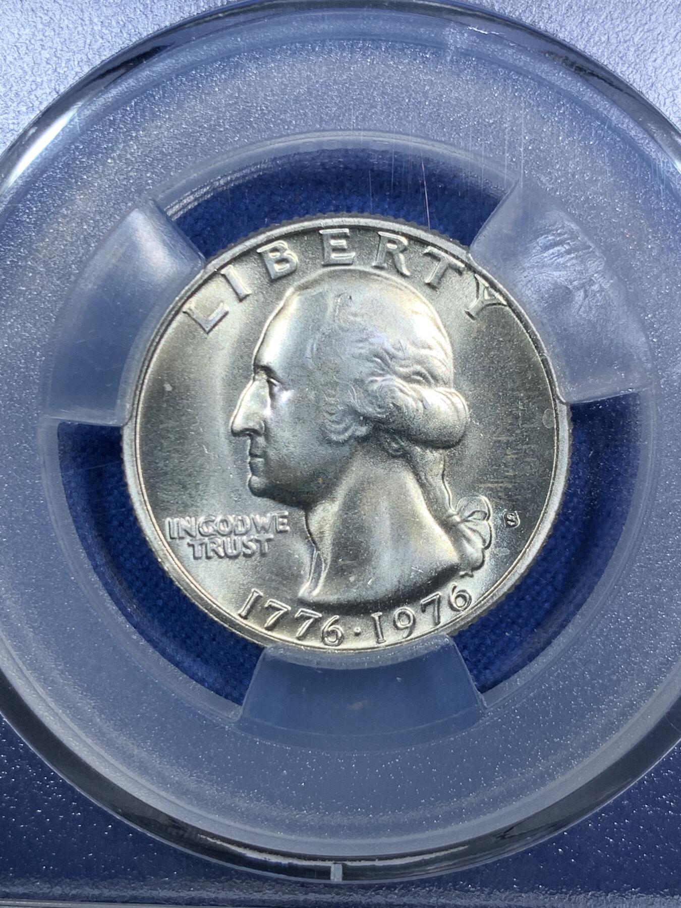 《竞宝斋》第294场- 周日，周一  2场连拍 （全场包邮） 两枚一组 ACG MS65/67 1976年美国独立200周年纪念镍币/银币 华盛顿头像及庆祝鼓点舞