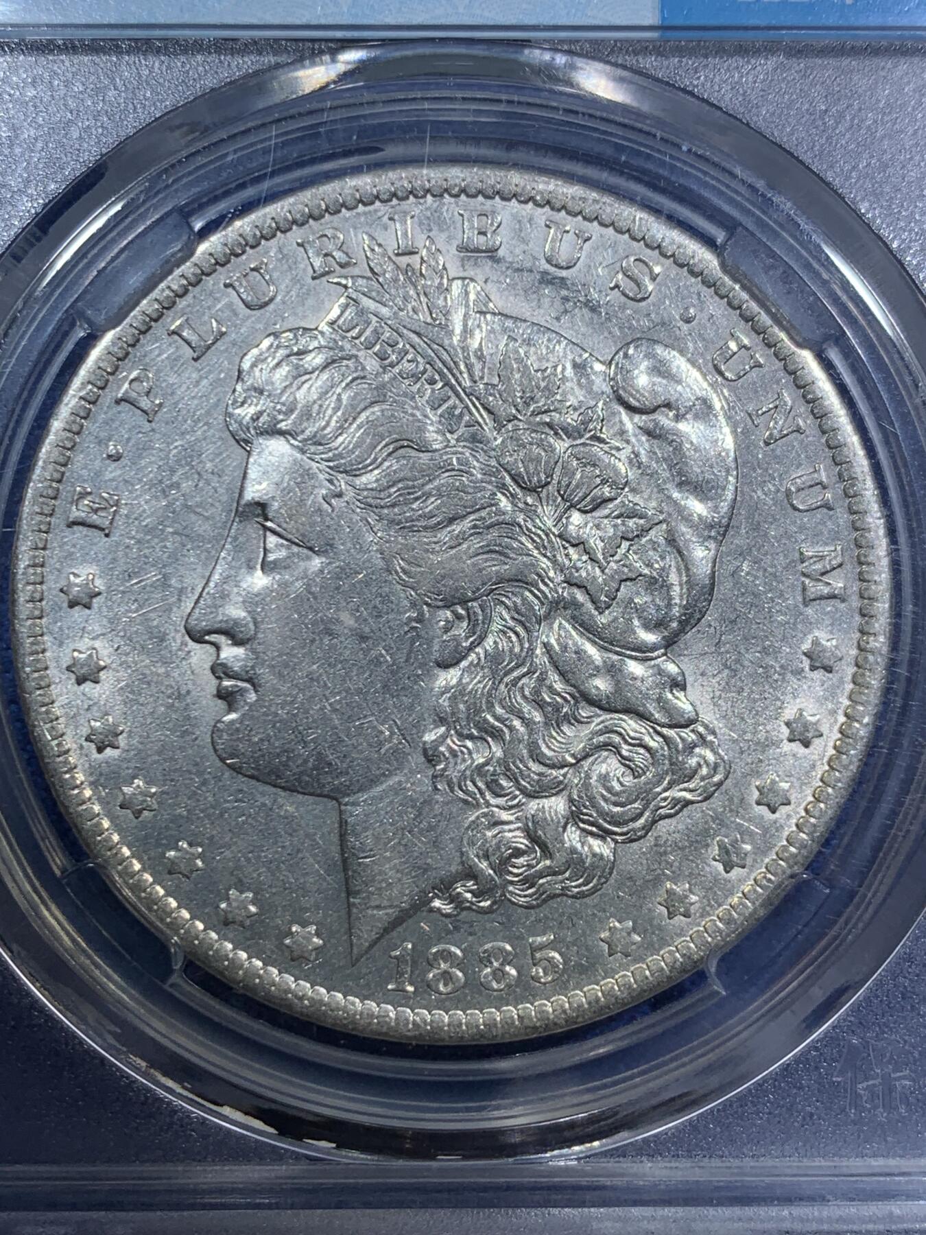 《竞宝斋》第294场- 周日，周一  2场连拍 （全场包邮） 保粹 MS65 美国1885年摩根1元银币