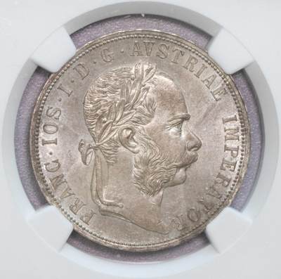 NGC-MS64 1872奥地利弗朗茨2盾大银币季军完美品 - NGC-MS64 1872奥地利弗朗茨2盾大银币季军完美品