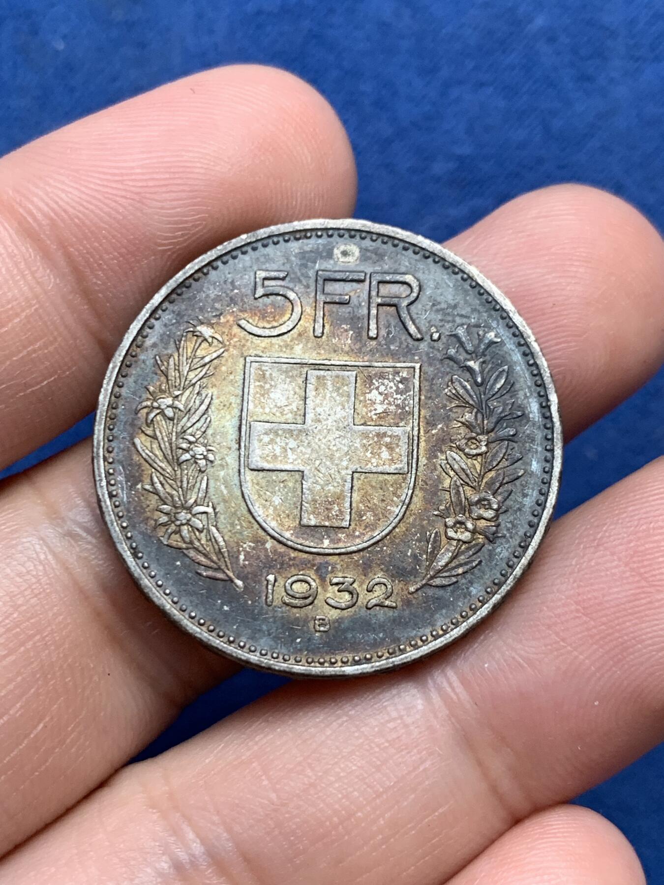 《竞宝斋》第294场- 周日，周一  2场连拍 （全场包邮） 3枚一组 瑞士1932年5法郎银币+美国1964年肯尼迪半美元银币+德国1958年5马克银币