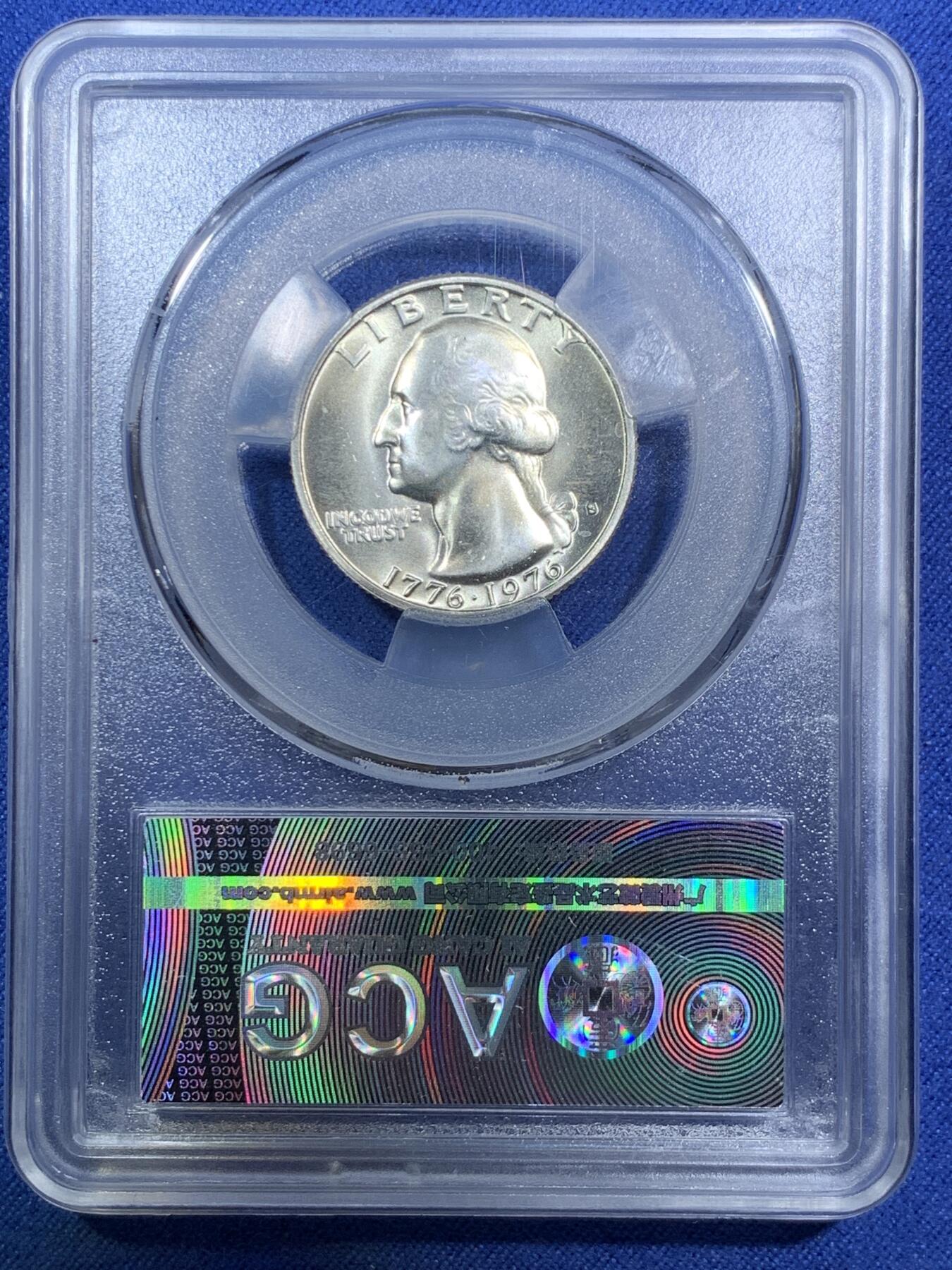 《竞宝斋》第294场- 周日，周一  2场连拍 （全场包邮） 两枚一组 ACG MS65/67 1976年美国独立200周年纪念镍币/银币 华盛顿头像及庆祝鼓点舞