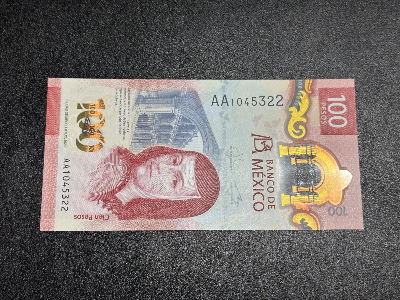 《外钞收藏家》第三百九十八期 2020年墨西哥100比索 全新UNC AA冠