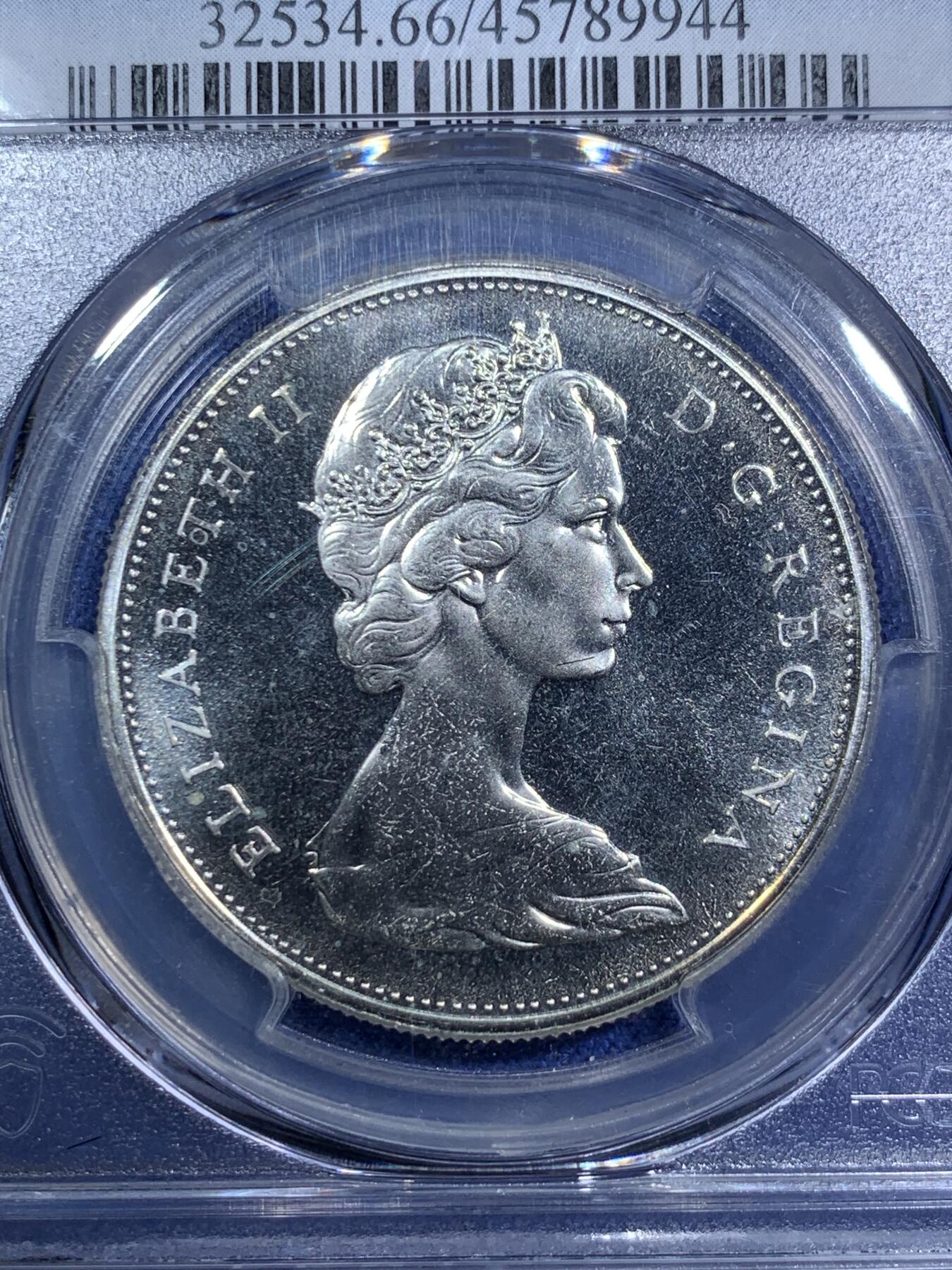 《竞宝斋》第294场- 周日，周一  2场连拍 （全场包邮） NGC PL66 加拿大1965年伊丽莎白二世少妇头像一元划船大银币