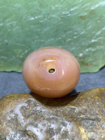 精美冰粉紫罗兰黄金气泡纹战国红玛瑙大勒子一颗！ 精美冰粉紫罗兰黄金气泡纹战国红玛瑙大勒子一颗！