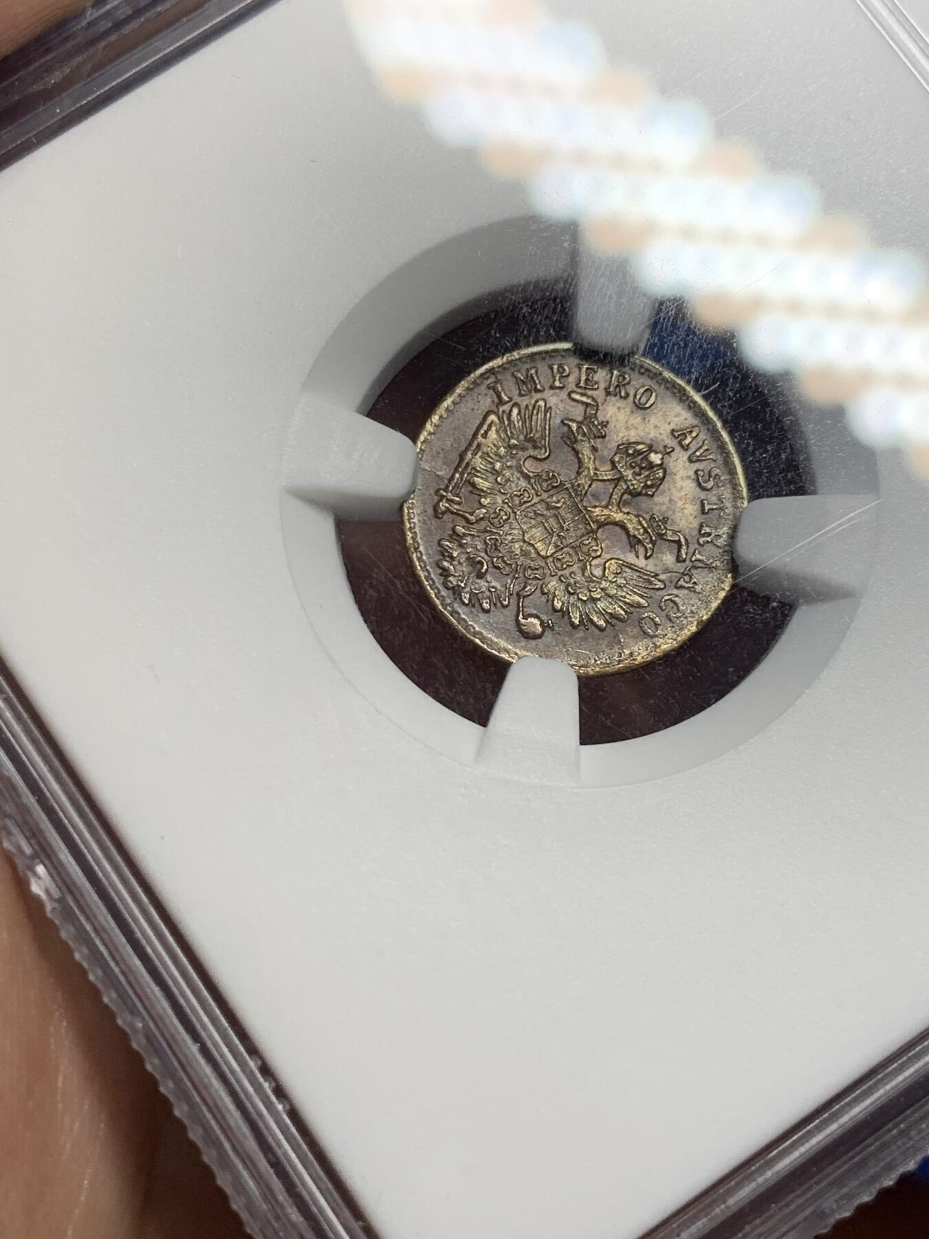 《竞宝斋》第294场- 周日，周一  2场连拍 （全场包邮） NGC MS63BN 意大利1852伦巴第-威尼西亚王国拿破仑统一1分铜币