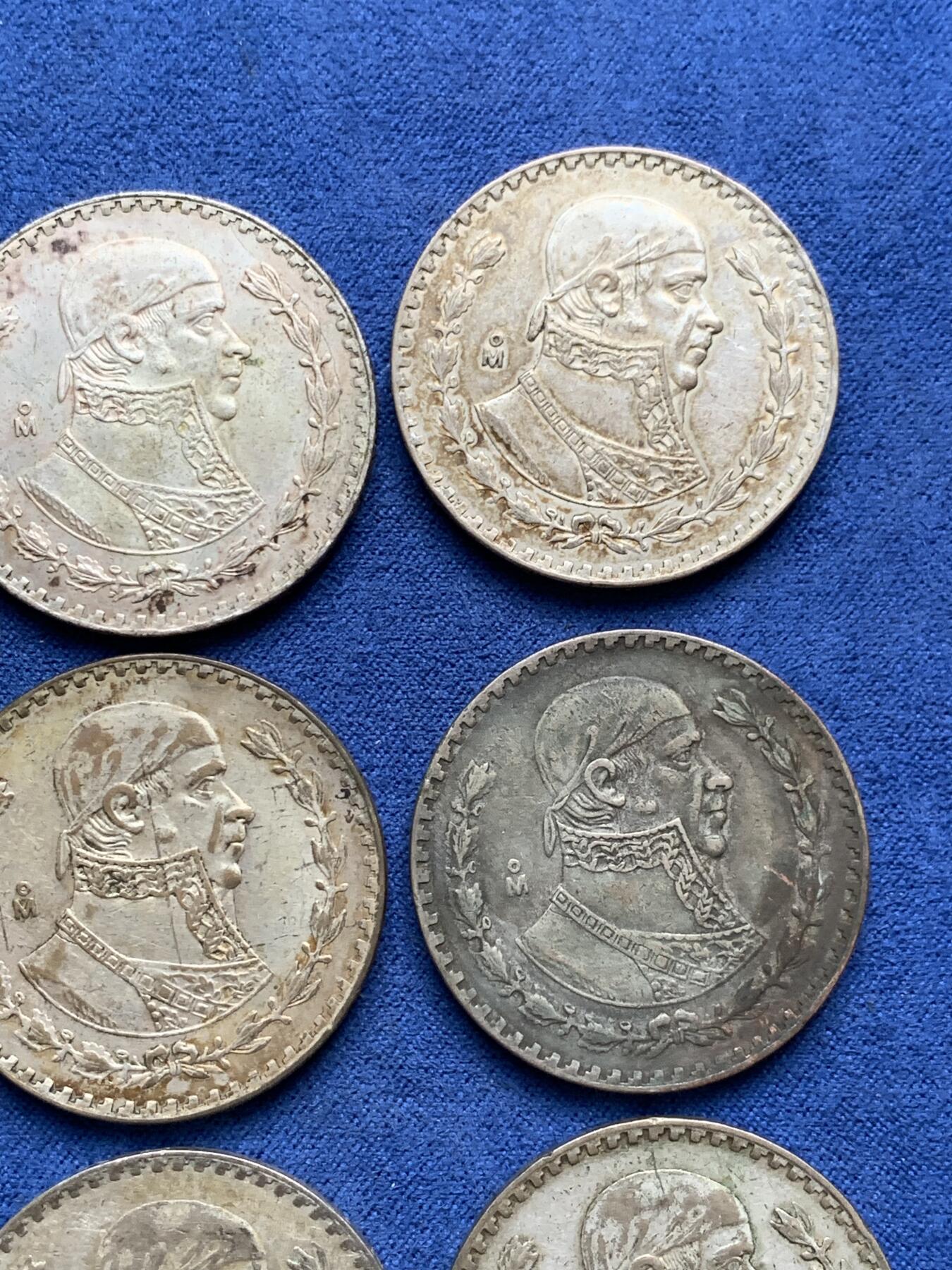 《竞宝斋》第294场- 周日，周一  2场连拍 （全场包邮） 9枚一组  墨西哥海盗鹰洋1比索银币