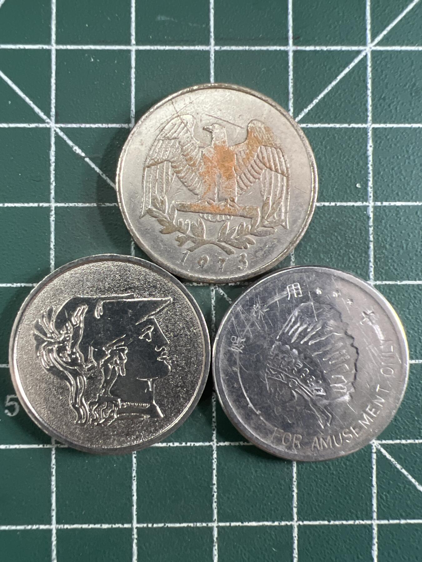 第673期 硬币专场 （无押金，捡漏，全场50包邮，偏远地区除外，接收代拍业务，本店十天发一次货） 代用币 3枚