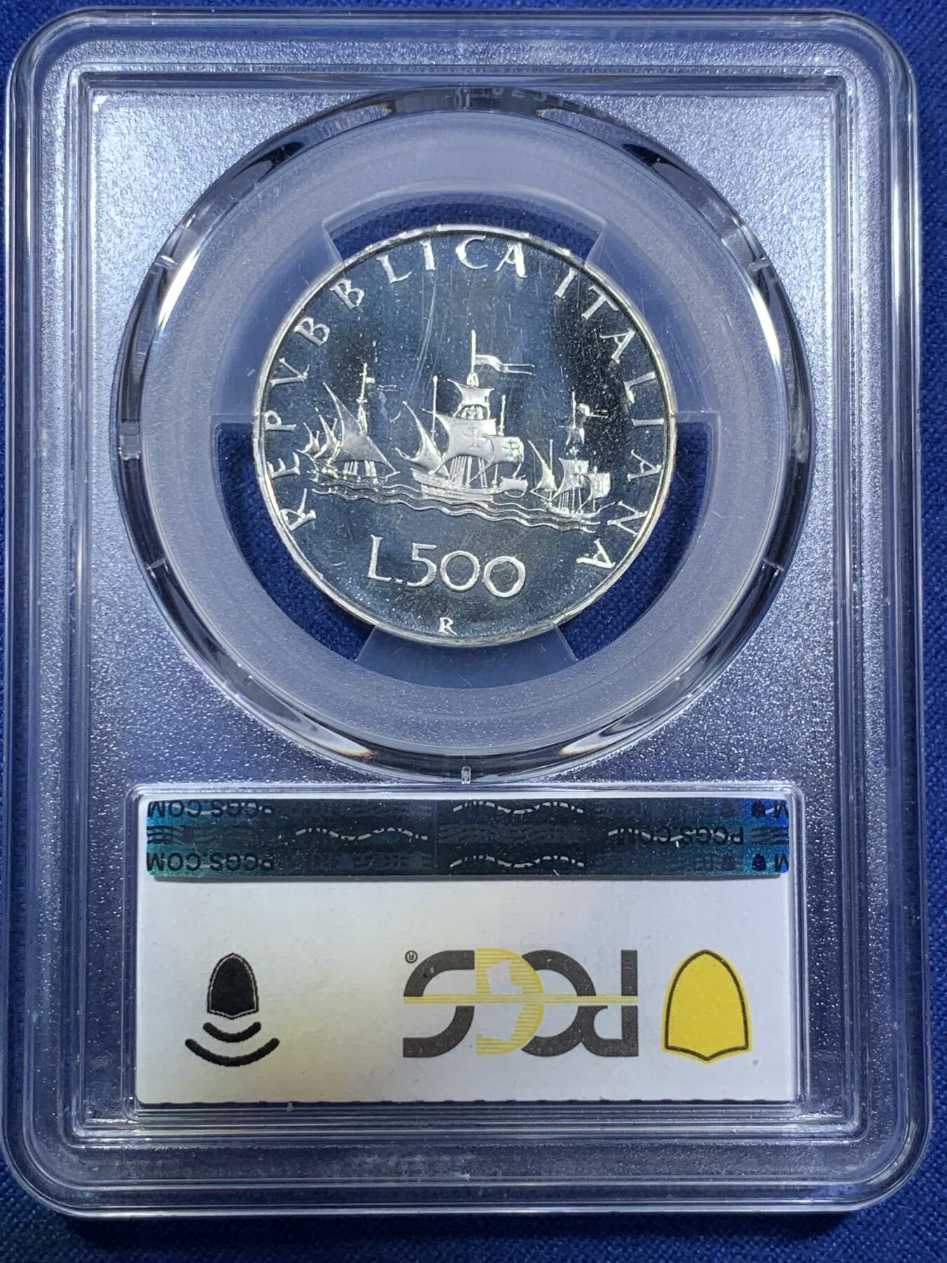 《竞宝斋》第294场- 周日，周一  2场连拍 （全场包邮） PCGS PR67DCAM 意大利 1985年 帆船少女 500里拉银币