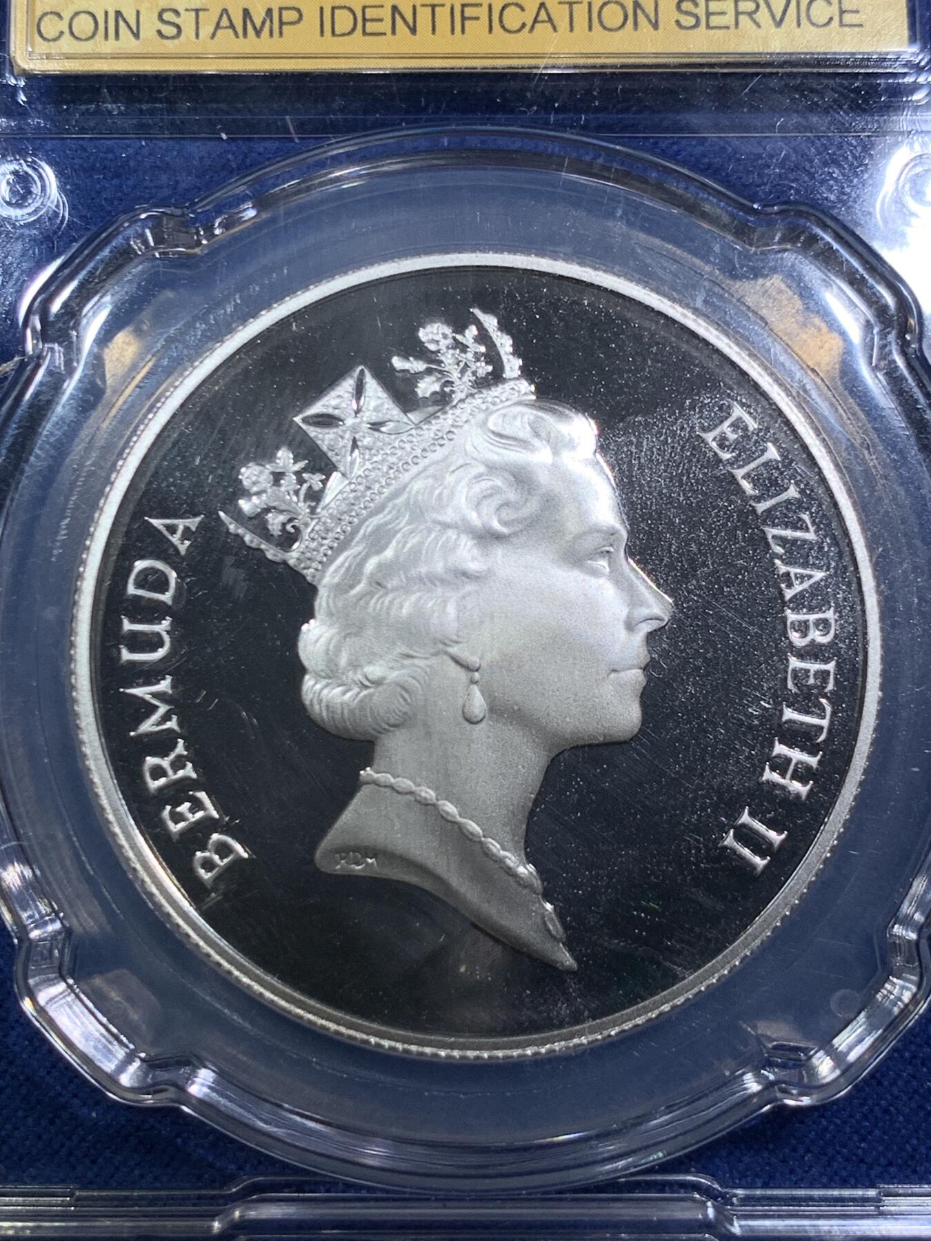 《竞宝斋》第294场- 周日，周一  2场连拍 （全场包邮） CSIS PF70UC 1987百慕大航空50年精制纪念银币 绝美品