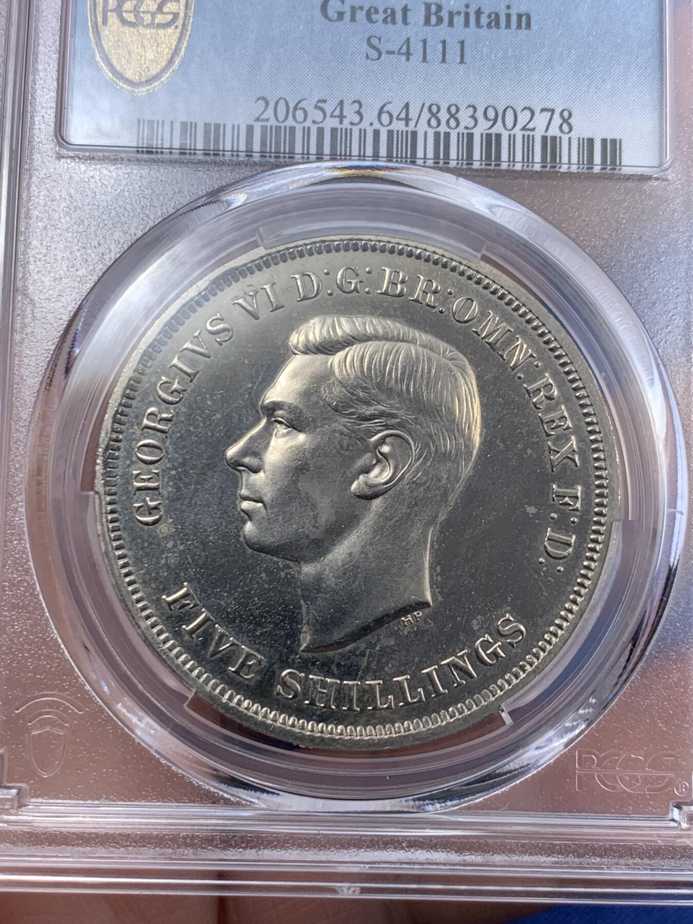 《竞宝斋》第294场- 周日，周一  2场连拍 （全场包邮） NGC PL64 英国1951年乔治六世克朗 最后的镍马剑