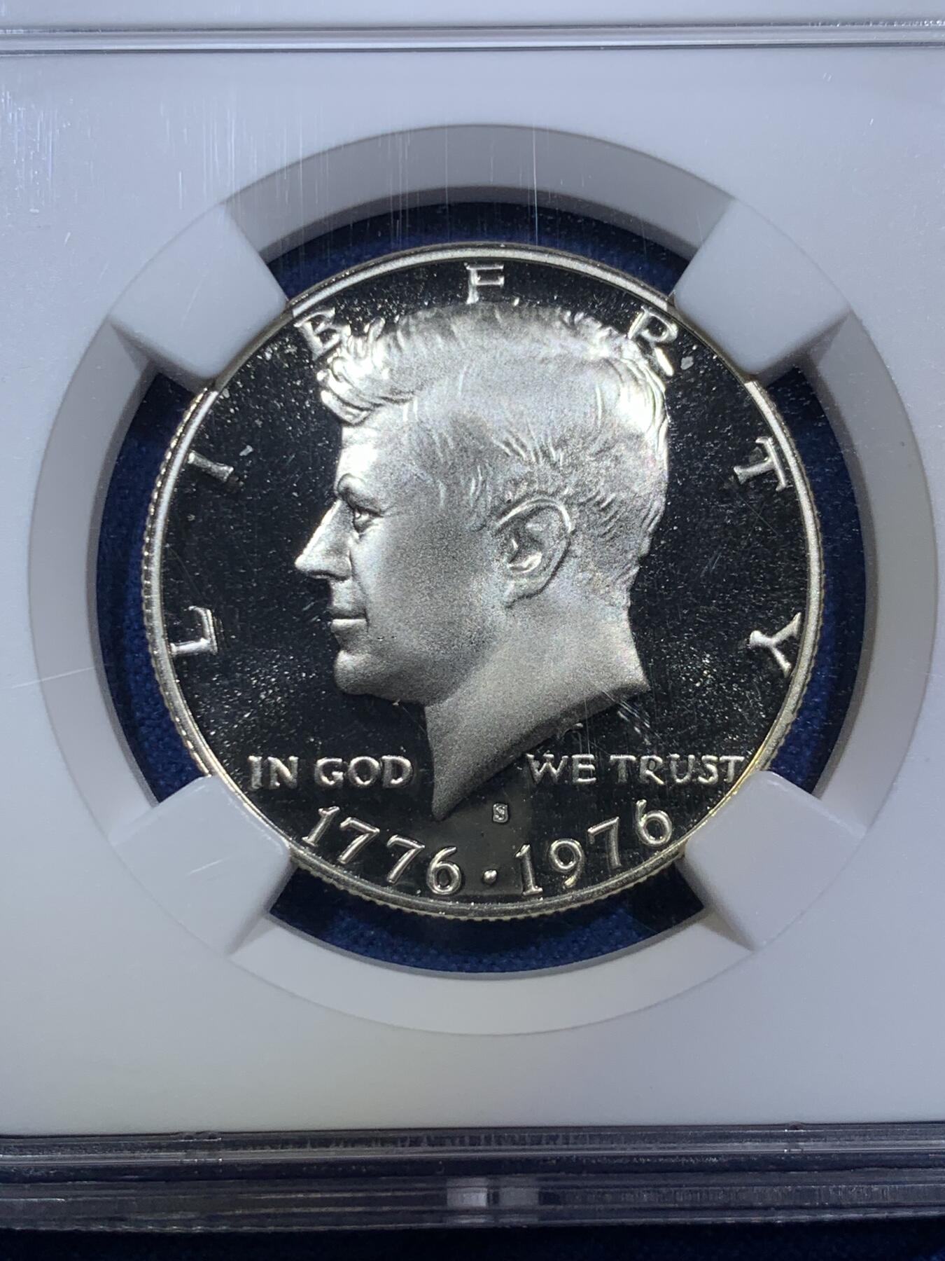 《竞宝斋》第294场- 周日，周一  2场连拍 （全场包邮） NGC PF69UC 美国1776-1976肯尼迪50美分精制银币