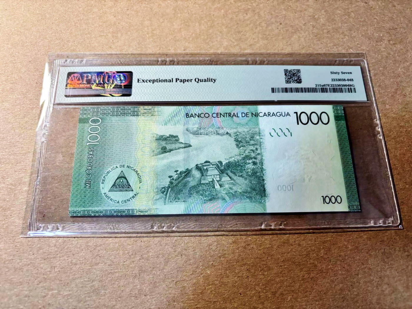 【Blue Auction】✨世界纸币精拍第520期【精】 尼加拉瓜 2017年1000科多巴 PMG67EPQ 高分