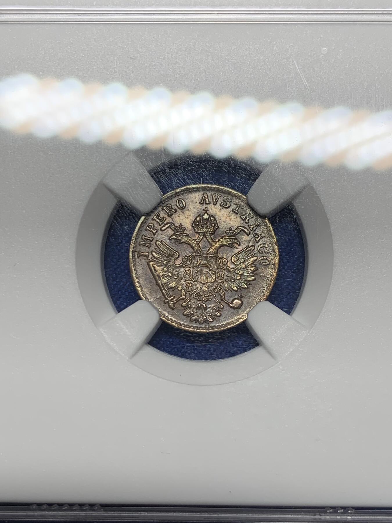 《竞宝斋》第294场- 周日，周一  2场连拍 （全场包邮） NGC MS63BN 意大利1852伦巴第-威尼西亚王国拿破仑统一1分铜币