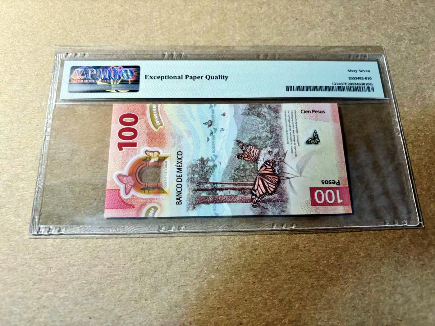 【Blue Auction】✨世界纸币精拍第520期【精】 【AA冠无47 获奖钞】墨西哥 2020年100比索 PMG67EPQ 高分