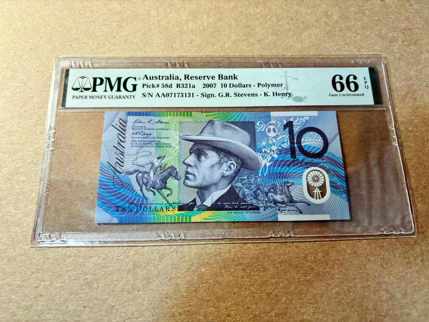 【Blue Auction】✨世界纸币精拍第520期【精】 【AA】澳大利亚 2007年10元 PMG66EPQ  