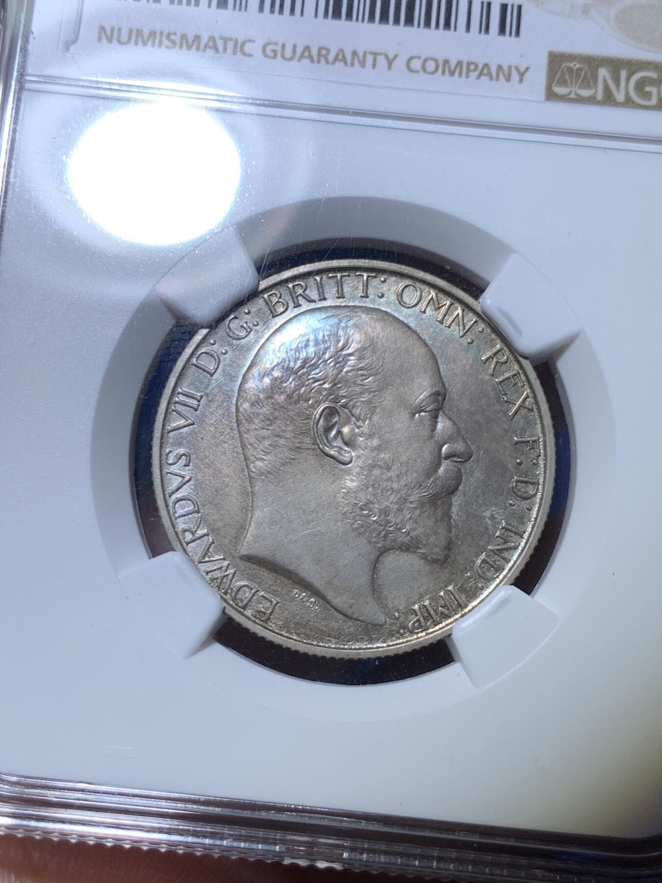 《竞宝斋》第294场- 周日，周一  2场连拍 （全场包邮） NGC PF64MATTE 英国 1902年 爱七 海神弗洛林