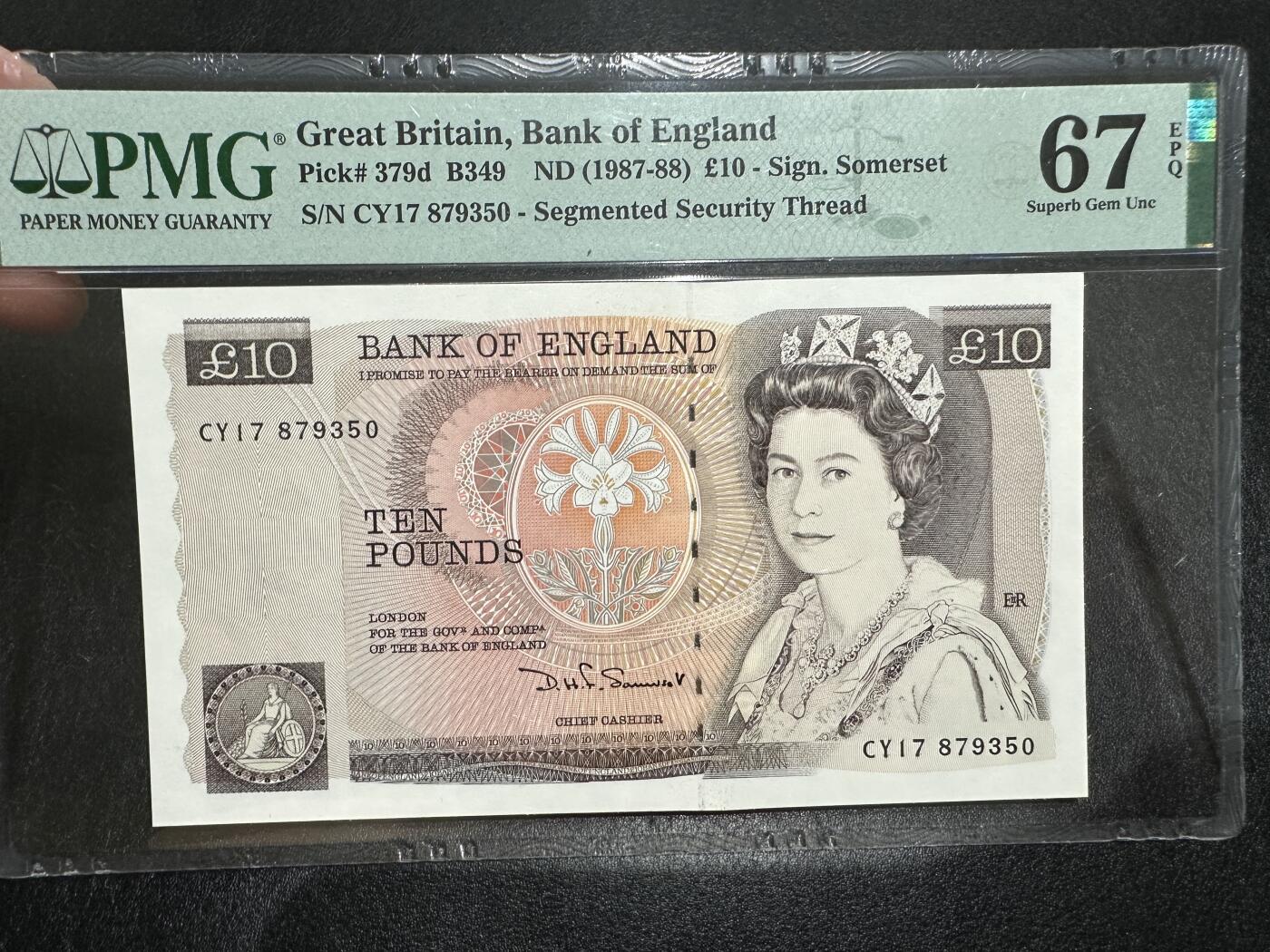 《外钞收藏家》第三百九十九期 1987-88年英国D序列10镑 PMG67