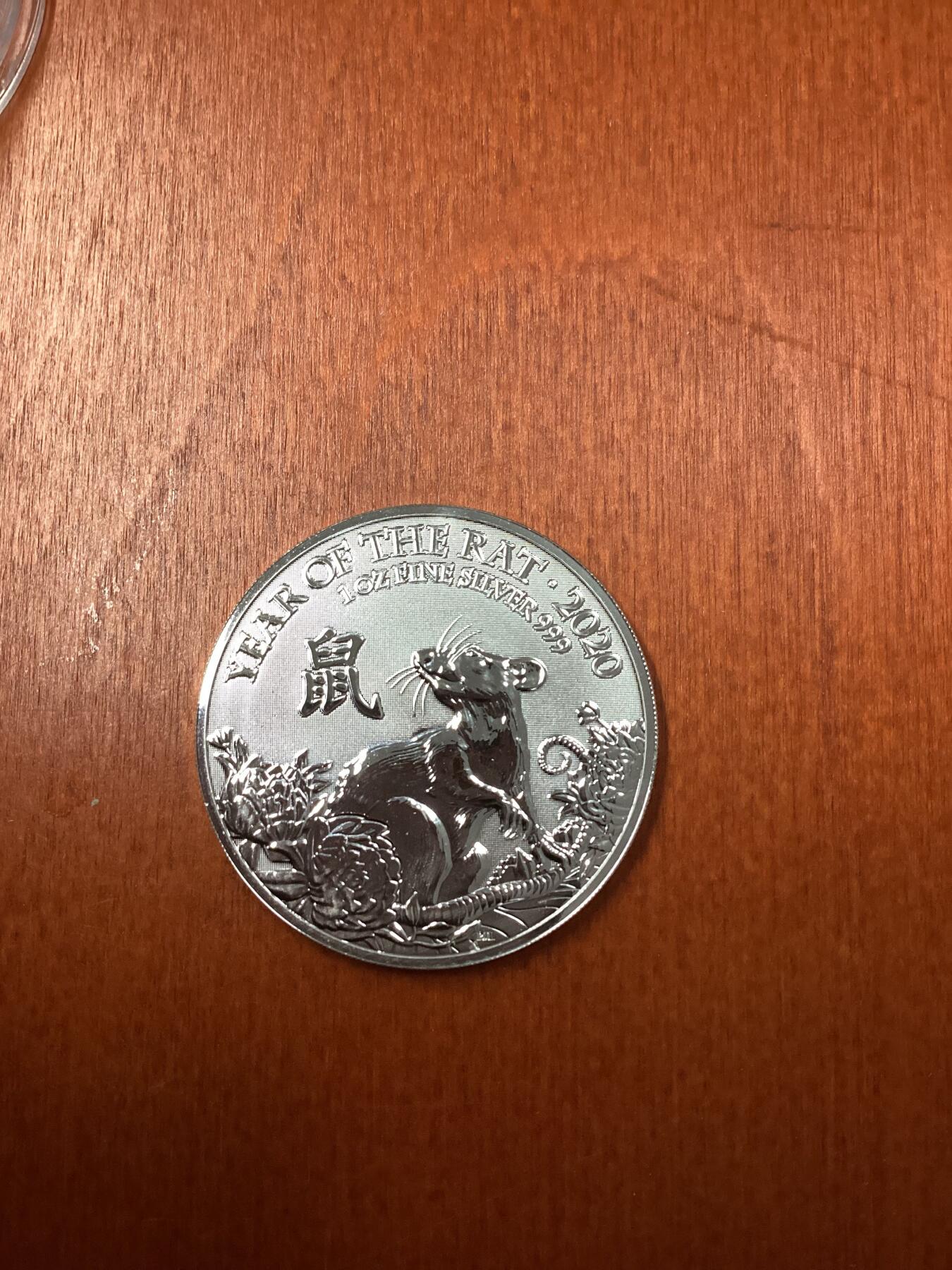 长老汇龙年精选第十八场拍卖 2020英国鼠年2英镑银币，1盎司999银