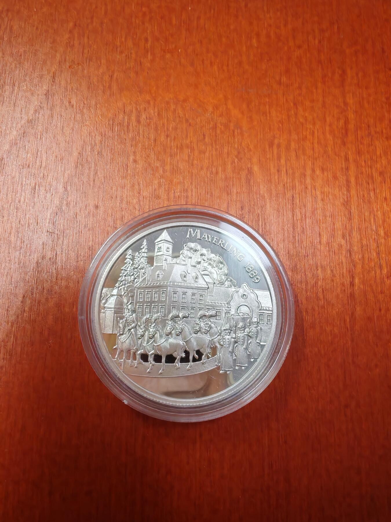 长老汇龙年精选第十八场拍卖 1998奥地利哈布斯堡王朝的悲剧皇太子鲁道夫100先令精制银币，盒证全