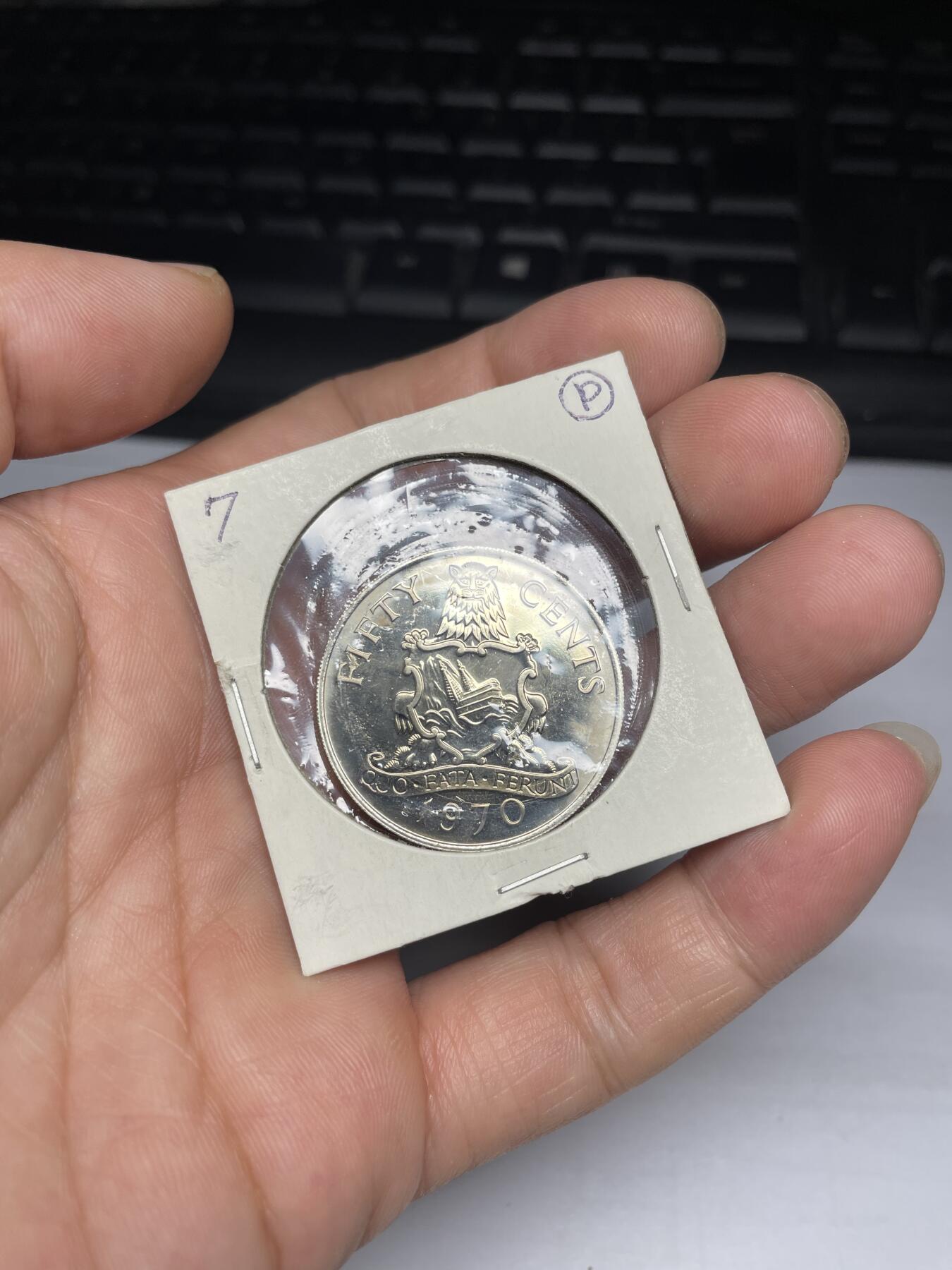 每日一拍，2024年集古藏今外币拍卖第十二期-第5场—（总第115拍），新一期拍卖开始了 1970年英属百慕大50分