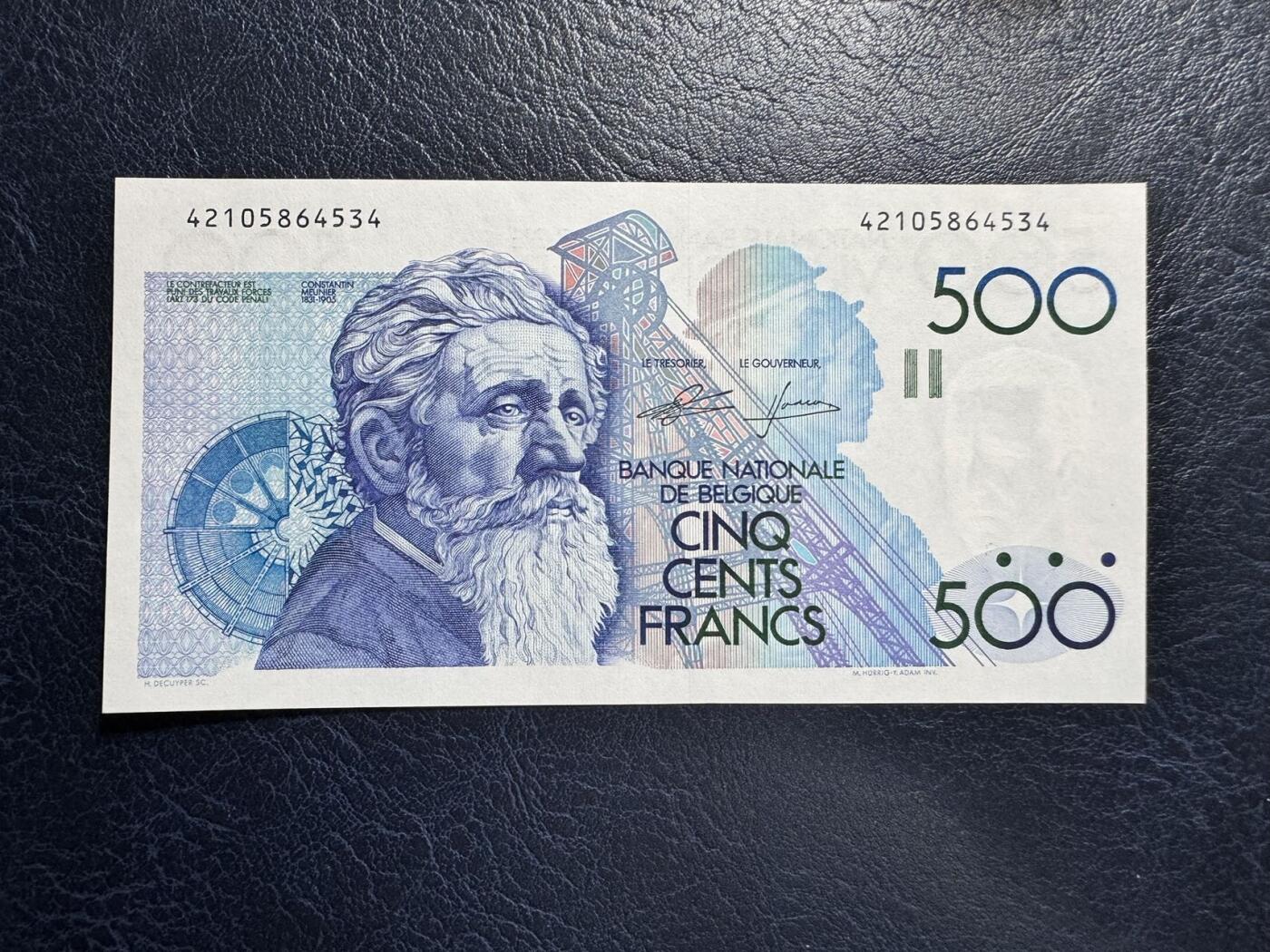 收藏联盟Quantum Auction 第366期拍卖  比利时1984年500法郎 品相全新UNC