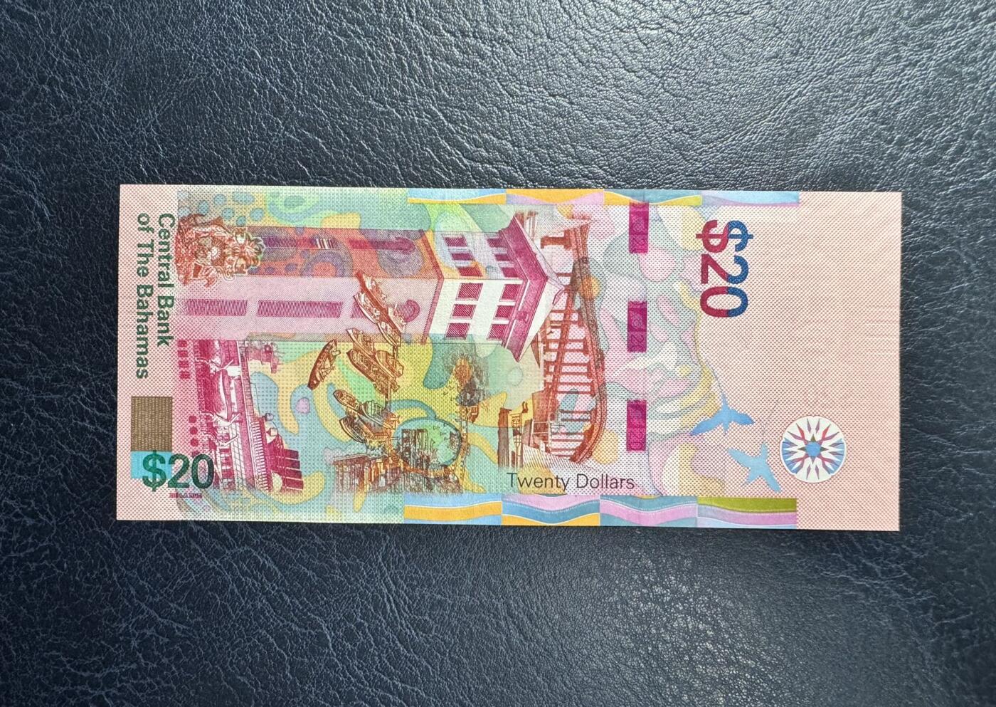 收藏联盟Quantum Auction 第366期拍卖  巴哈马2018年20元 品相全新UNC 号码无47 第一任巴哈马总督麦洛·鲍顿·巴特勒