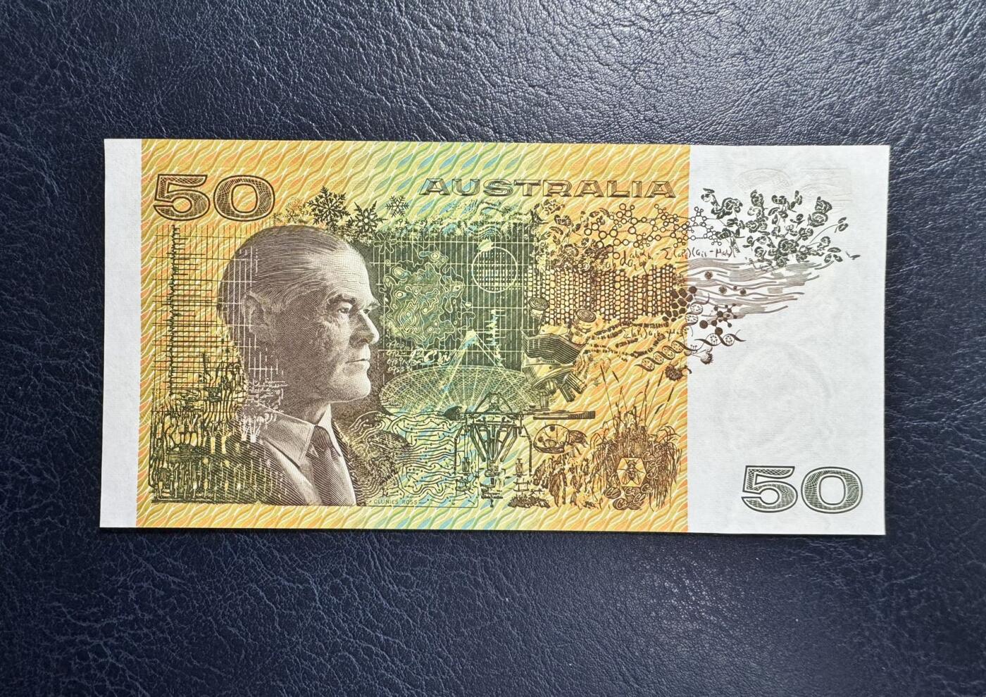 收藏联盟Quantum Auction 第366期拍卖  澳大利亚1973-94年50元 品相UNC 青霉素萃取提纯并投入临床应用者 弗洛里