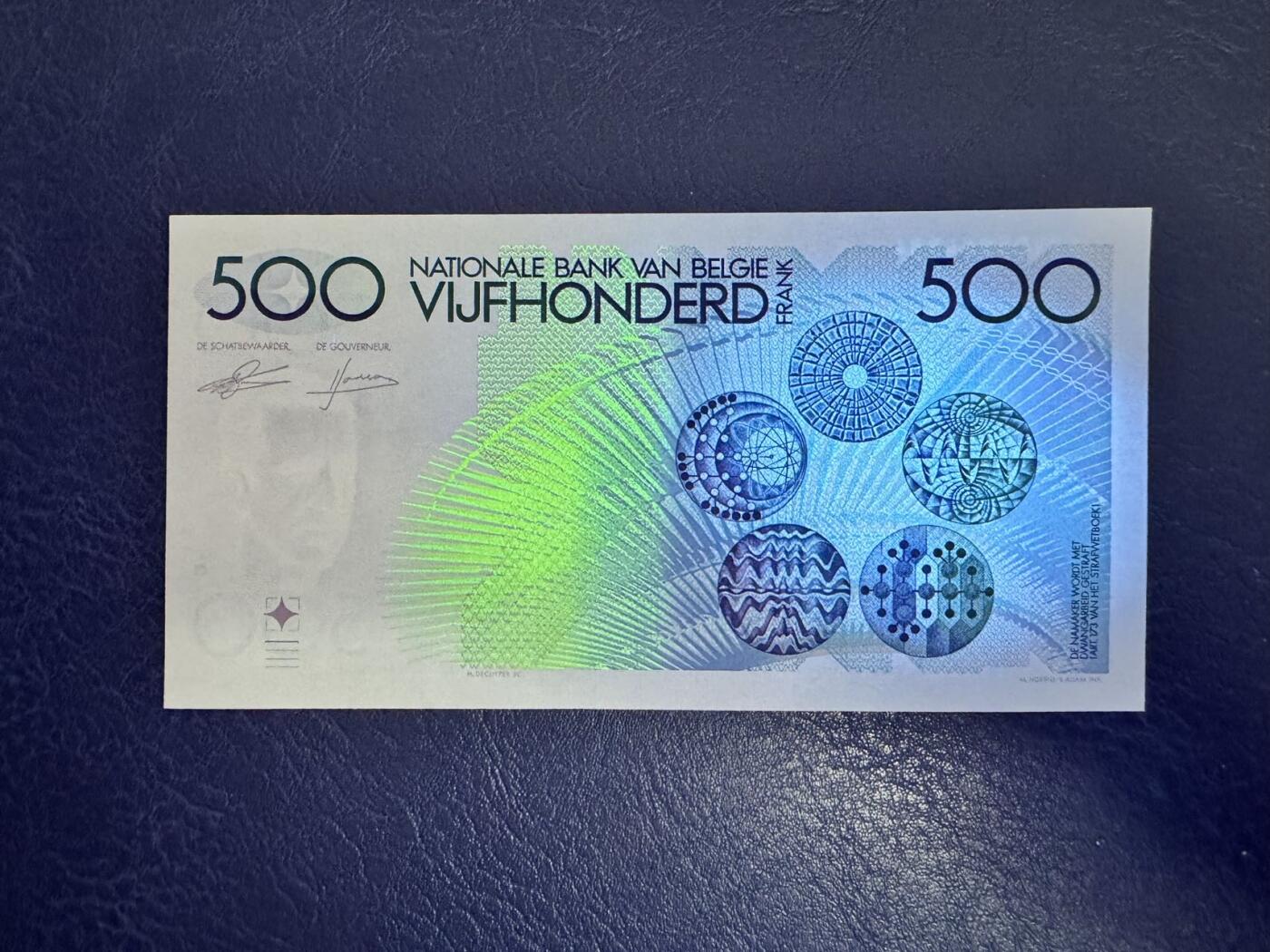 收藏联盟Quantum Auction 第366期拍卖  比利时1984年500法郎 品相全新UNC