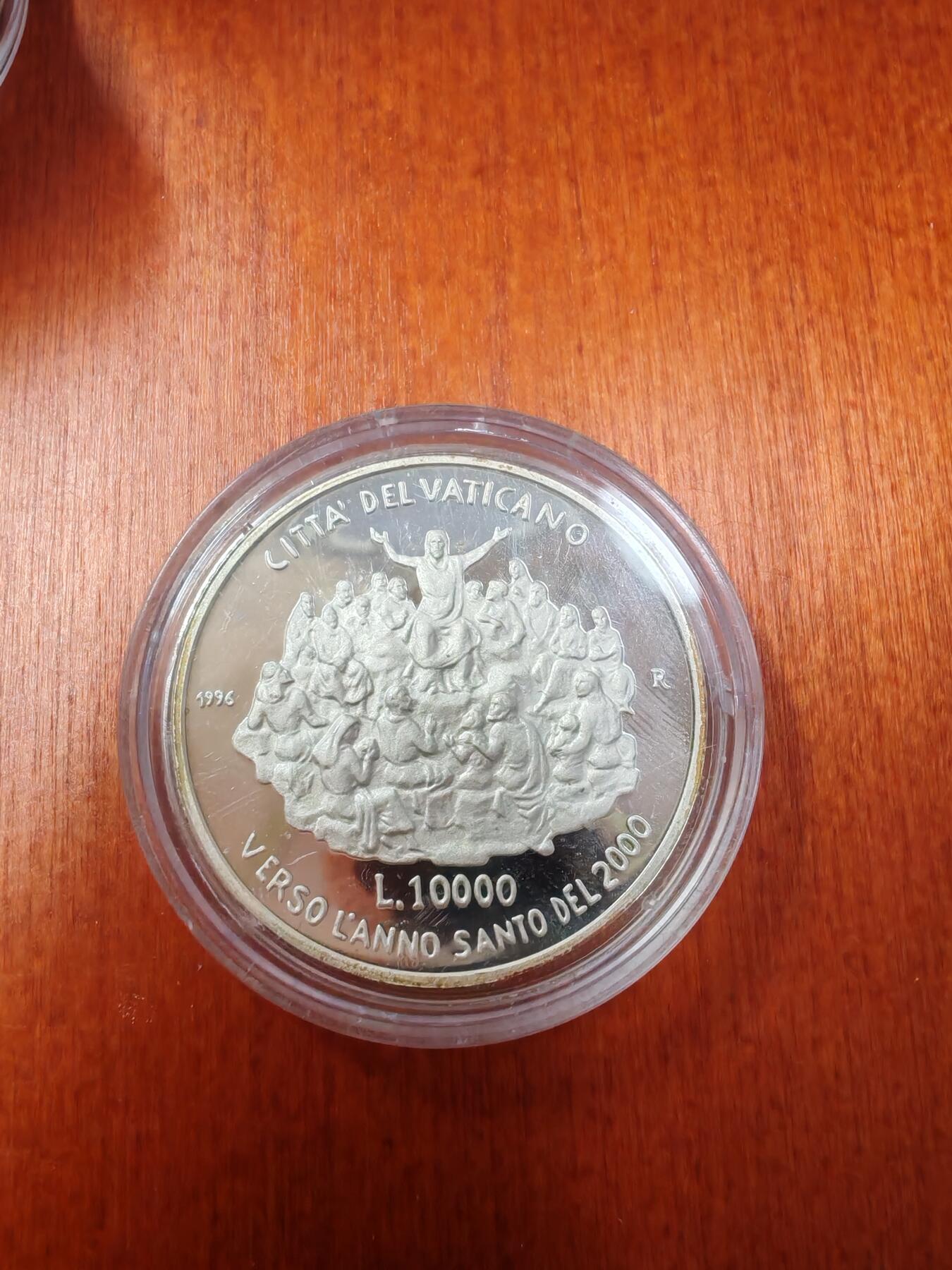 长老汇龙年精选第十八场拍卖 1996梵蒂冈保罗二世圣年2000年之耶稣传教10000里拉精制银币，3万枚